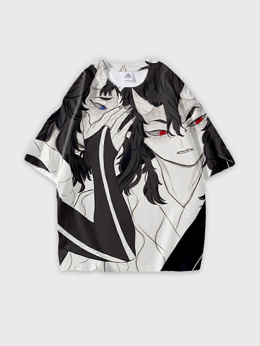 T-shirt round neck Character Pattern loose short sleeve P3388