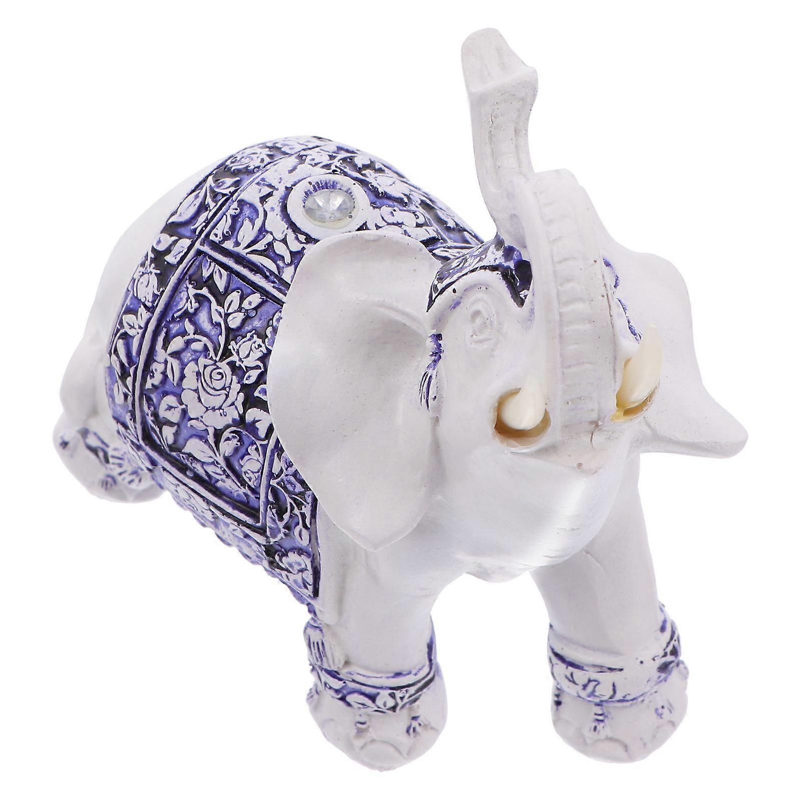 Elephant Figurine Home Decor 1Pcs Resin Material Elegant Design For Mantelpiece Tabletop