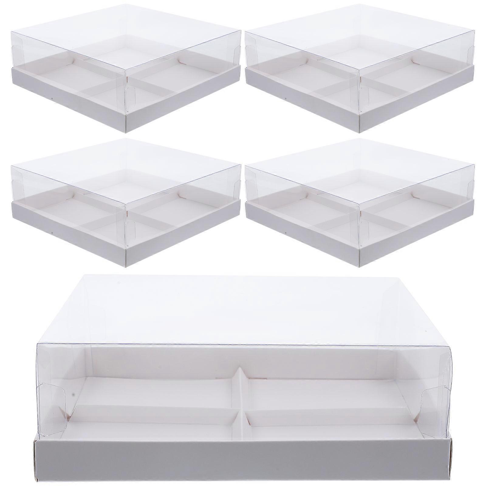 5pcs Clear with Compartment for Bakery Cake Packaging and Cookie Boxes