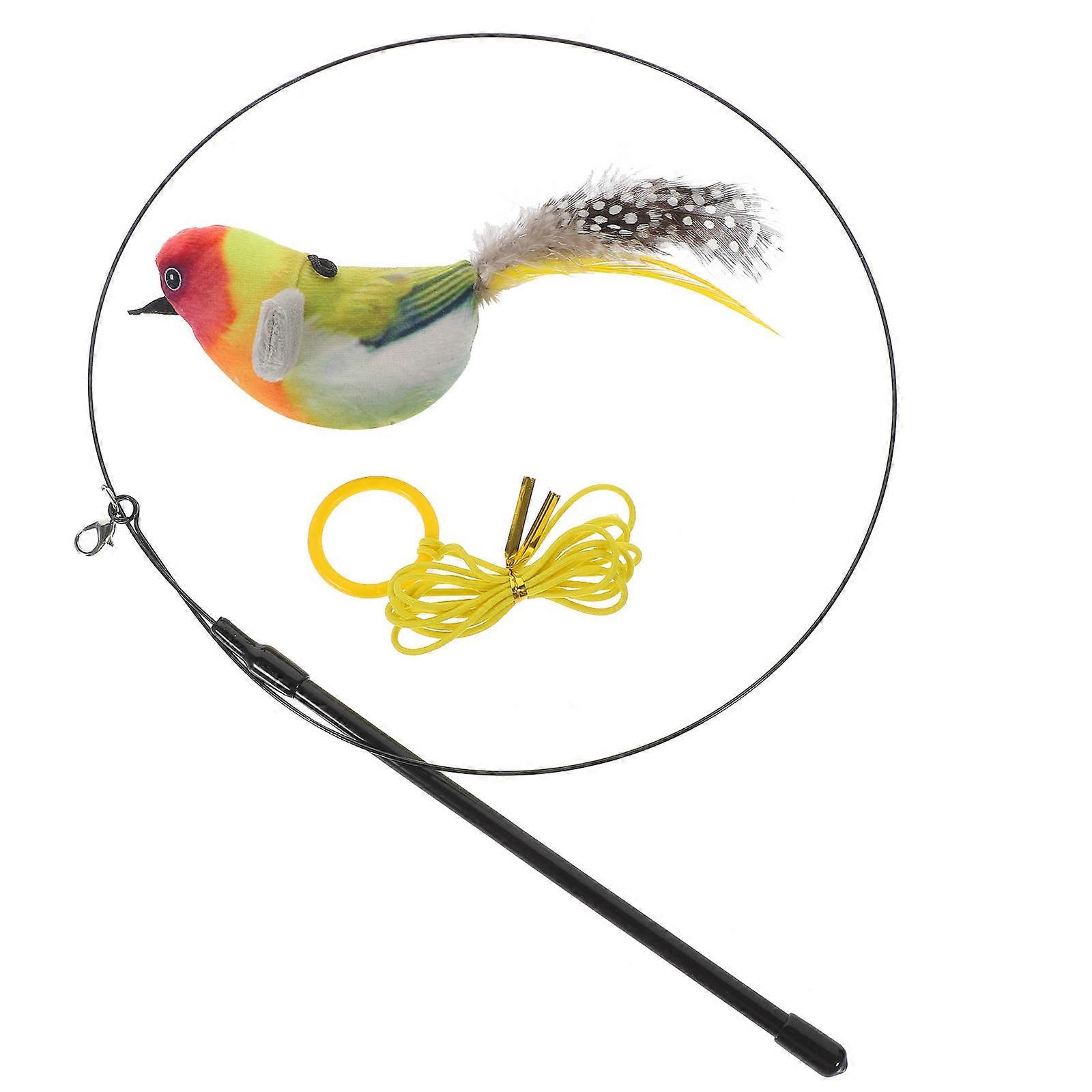 Cats Interactive Bird Toys Teasing Cat Toys Assorted Color 94x0.7cm Button Batteries Included 1 Set