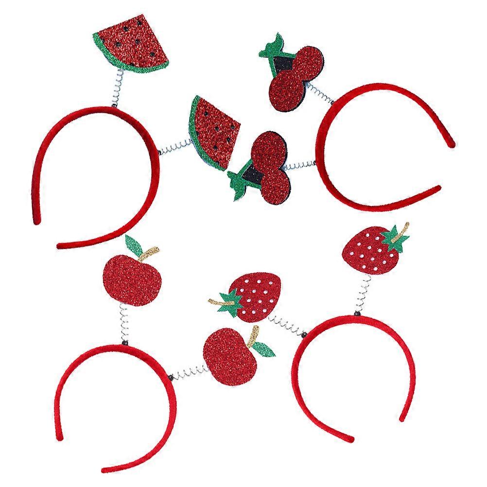 FruitThemed Cartoon Headbands for Kids Lightweight Comfortable Elastic Fit Assorted Colors 4 Pieces