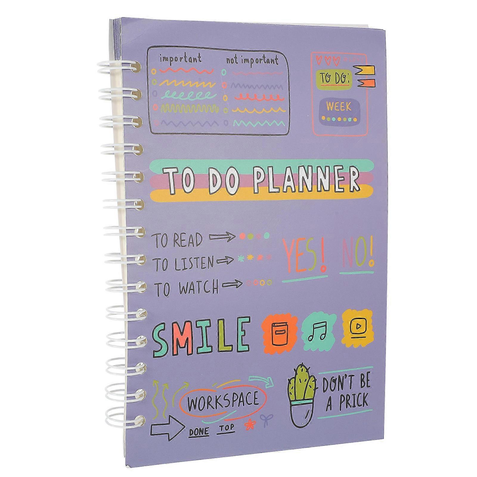 Delicate Planner Notebook with Spiral Structure for Daily Use Violet Color Paper and Steel Ring 5 x 7 inches