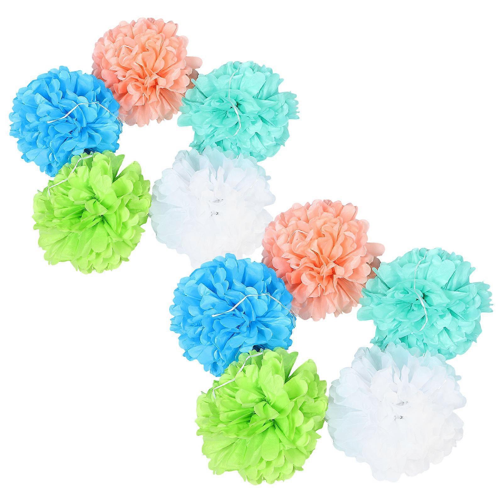 Papir Blomsterkuler Atmosfære Forbedring Hjemmesamling Event Forberedelse Himmelblå Håndlaget Folding Rund Form 30 Cm 10 Stk