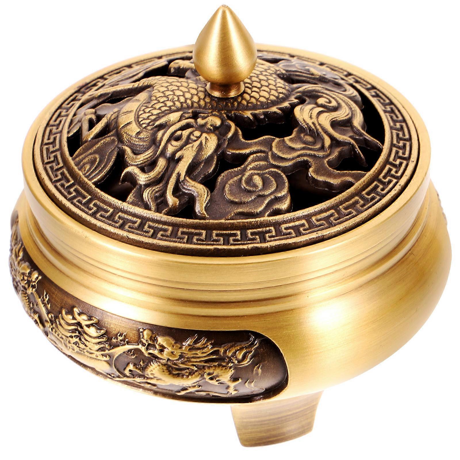 Buddah Home Decoration Traditional Chinese Burner Relaxation Meditation Aid Golden Color Fine Workmanship 1Set