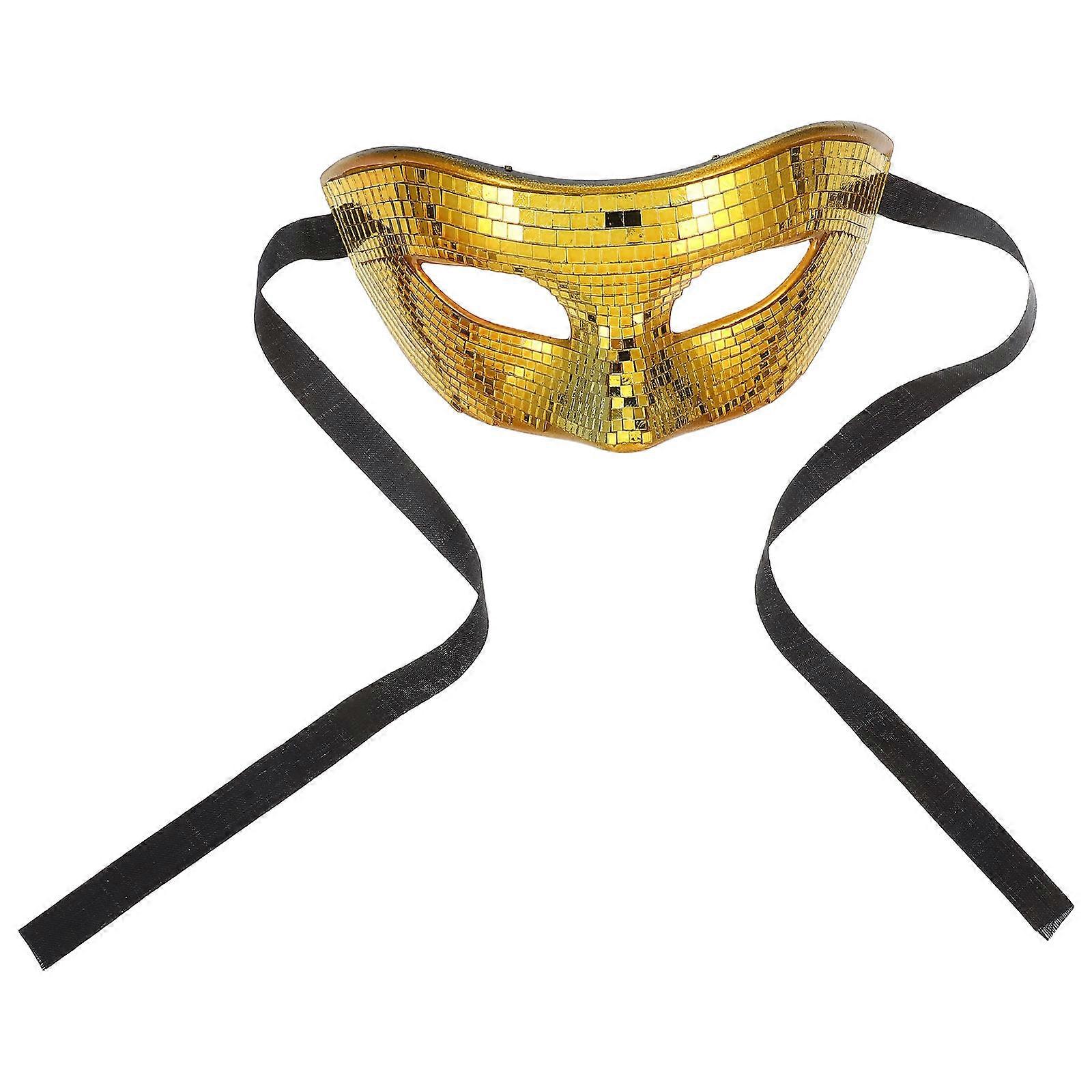 Halloween Costume Accessory Disco Mask Sturdy Glass Material Unique Shape For Masquerade Ball And Parties 1Set