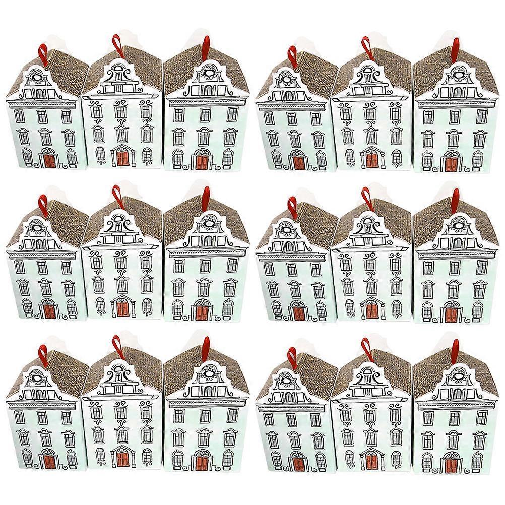 20pcs Nordic Style House Shaped Wedding Favor Boxes for Candy, Treats, and Celebrations – Safe Paper Material for Halloween and Special Events