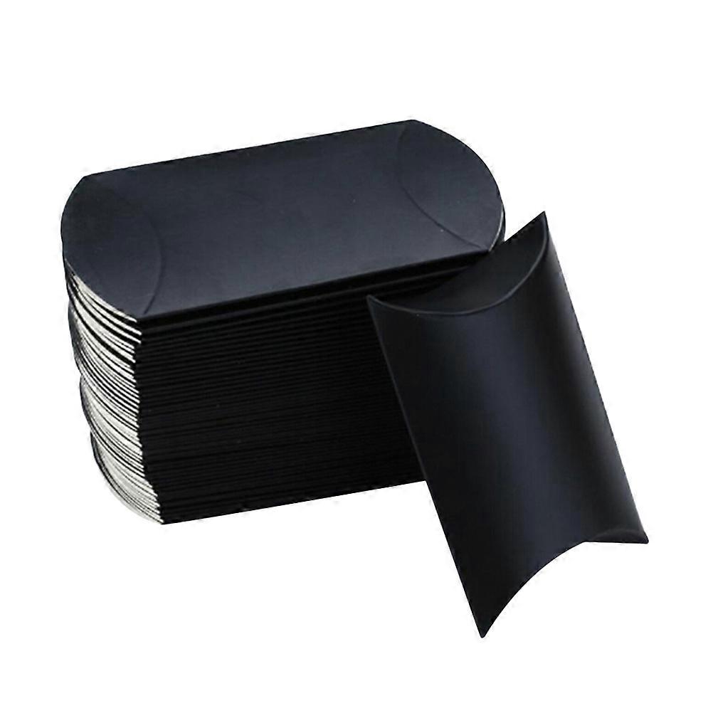 Black Kraft Paper Candy Boxes with Hemp Rope for Party Favors and Treats Storage 100 Pieces
