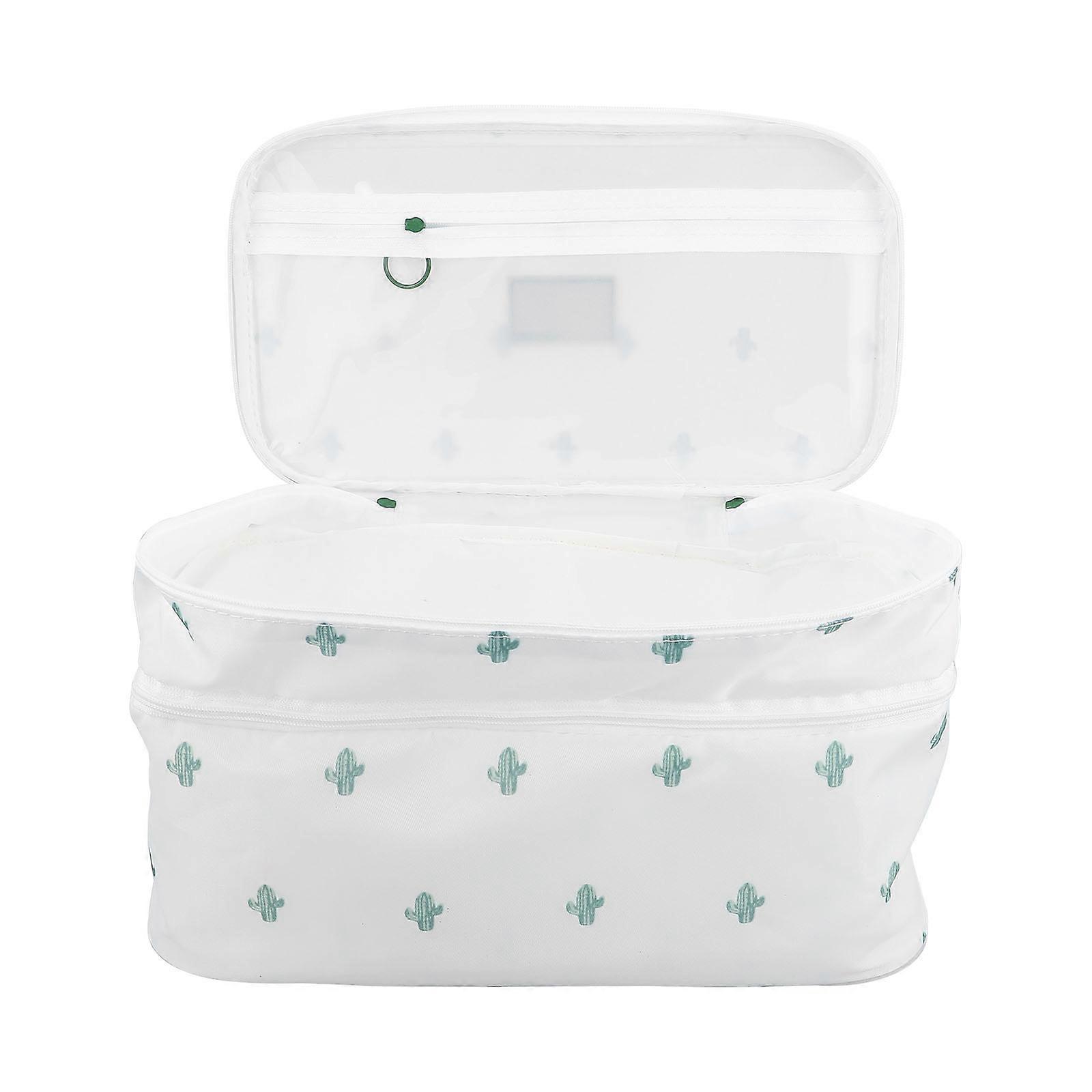 حقيبة تخزين ملابس داخلية محمولة متعددة المقصورات مثالية للنساء والرجال لتنظيم أساسيات السفر باللون الأبيض 1 عبوة