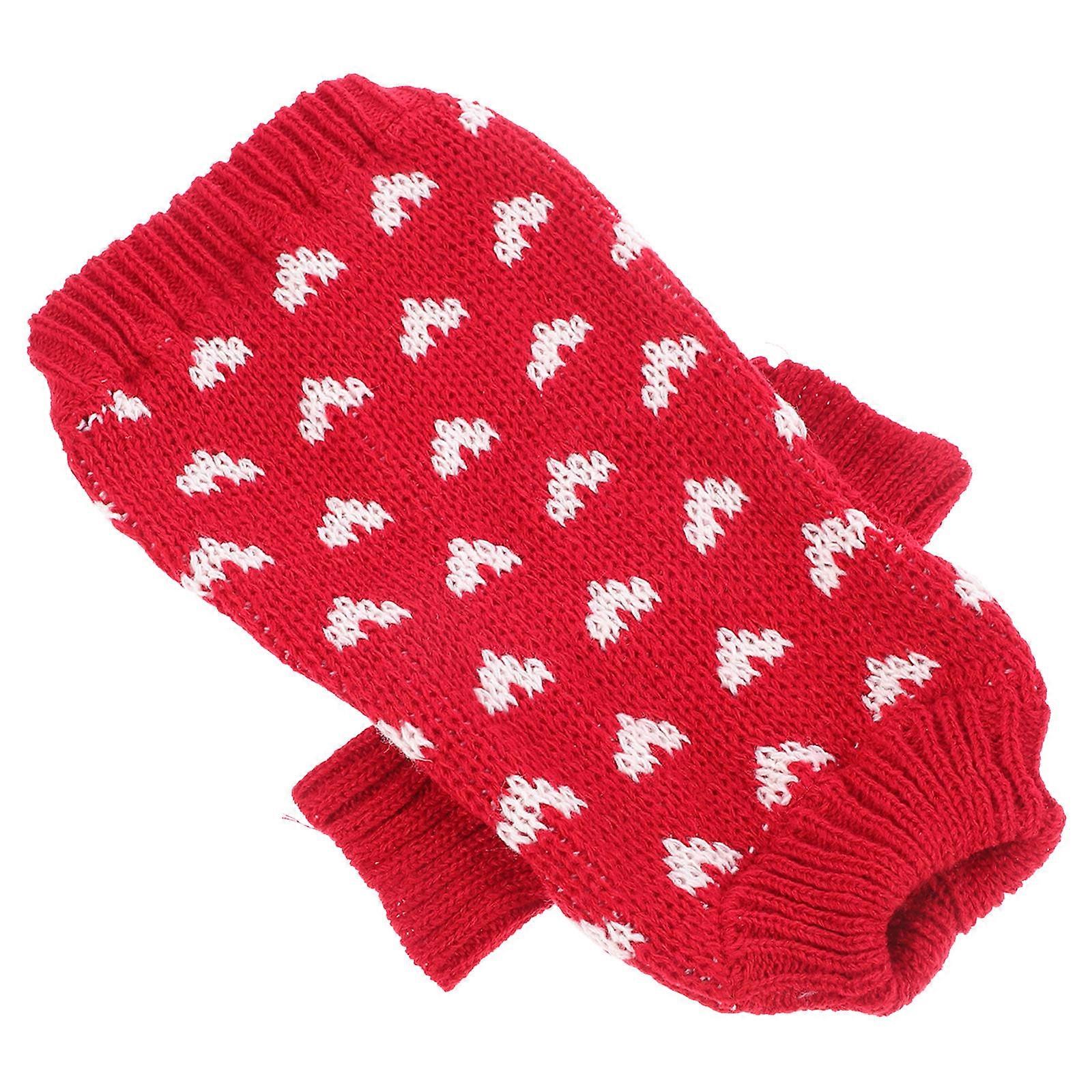 Sweater with Heart Pattern Made of Acrylic Fibers for Pet Use Small Size