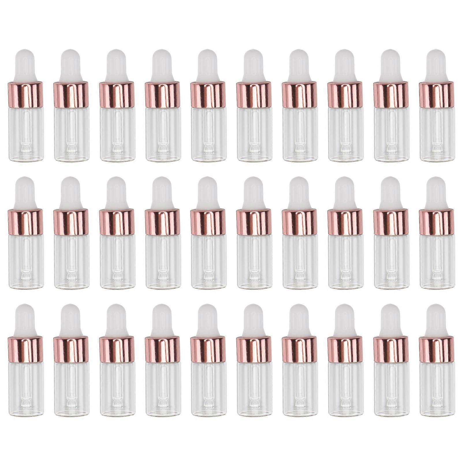 30pcs Clear Glass Dropper Bottles for Essential Oils Refillable Pipette Containers for Custom Blends, Crafts, and Scientific Use