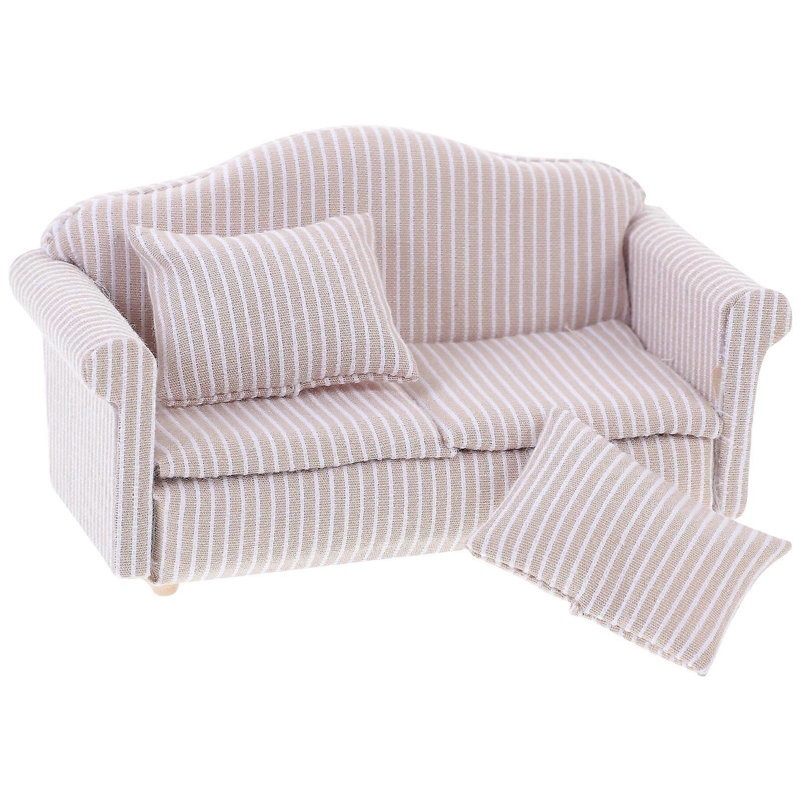 Decorative Mini Sofa Model For Doll House Furniture Suitable For Home Scene Creation 5.4X3.1X2.4In 1Pack