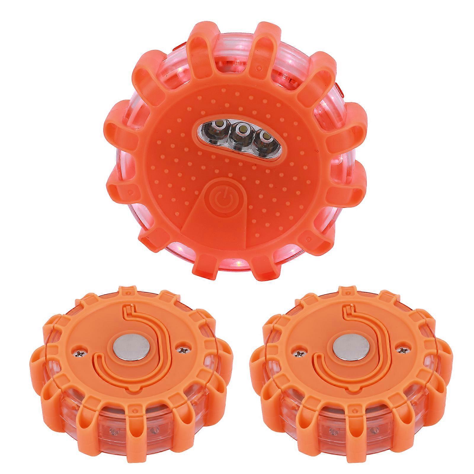 LED Road Barrier Light with Strong Magnetic Strobe - Battery Version (3pcs)