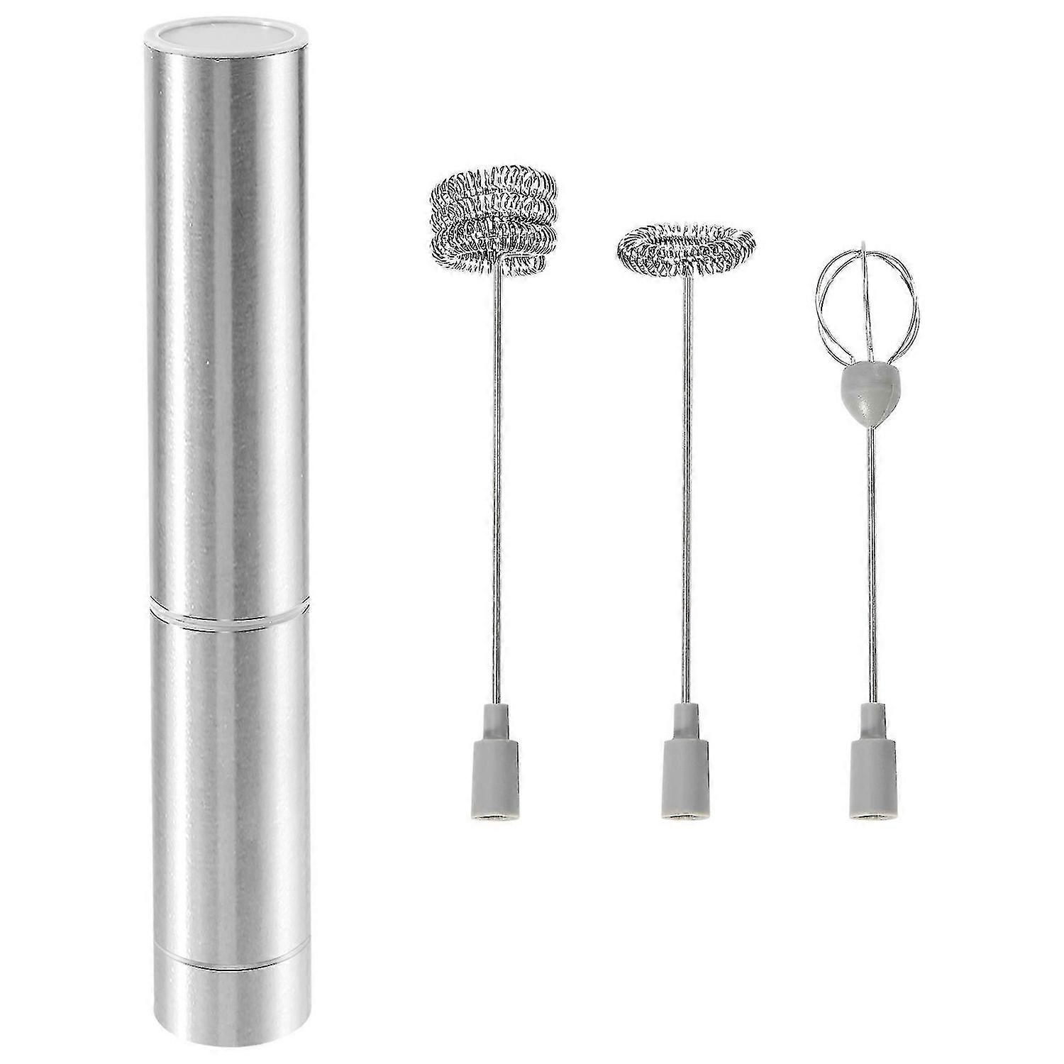 Handheld Battery Operated Milk Frother with Three-Layer Whisk for Coffee and Latte Preparation