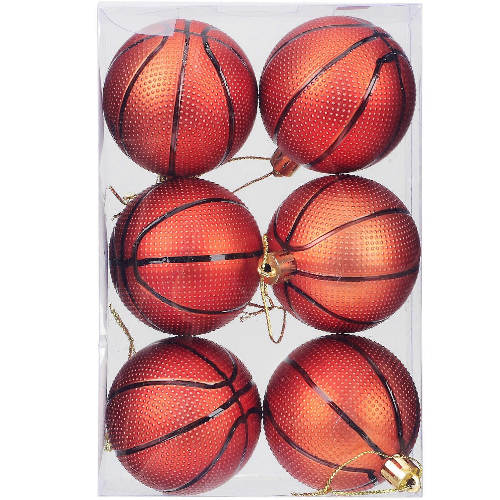 Dark Red Plastic Christmas Tree Ball Ornaments for Decoration 6pcs