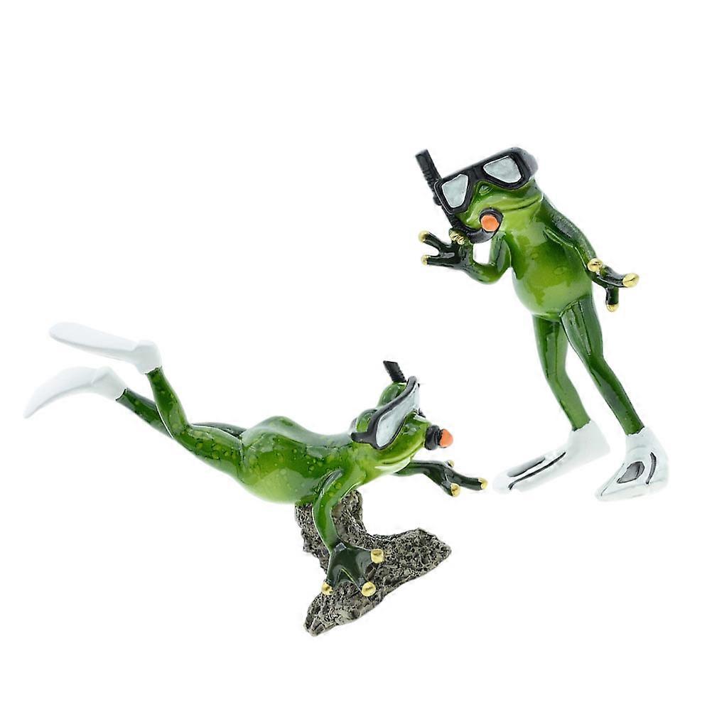 Diving Shape Resin Decor Statue For Garden Lovers And Homeowners In Green With Classic Style For Yard Decor 1 Pair