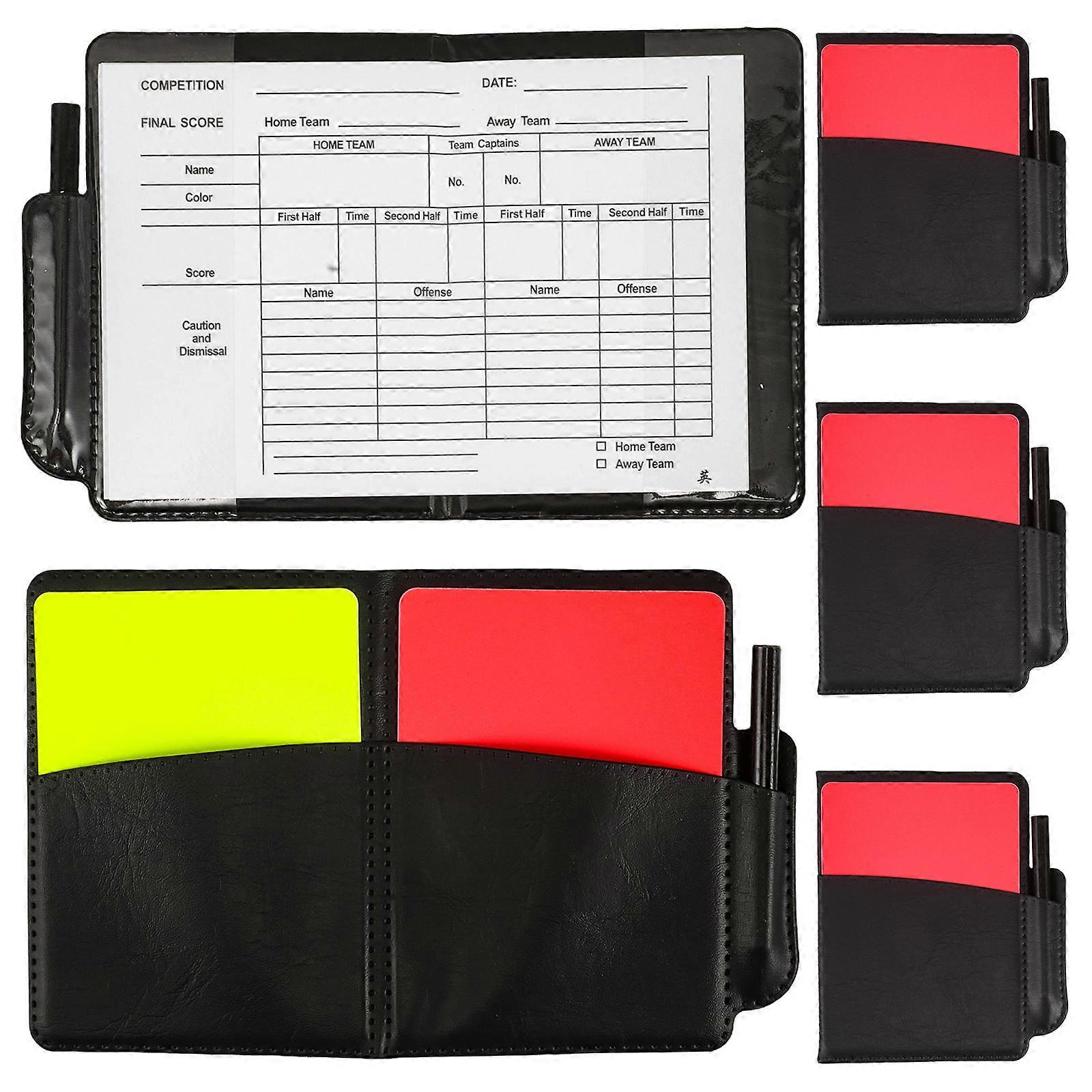 Referee Cards Set Soccer With Rectangular Shape Designed For Soccer Referees Portable Design For Management 4 Sets