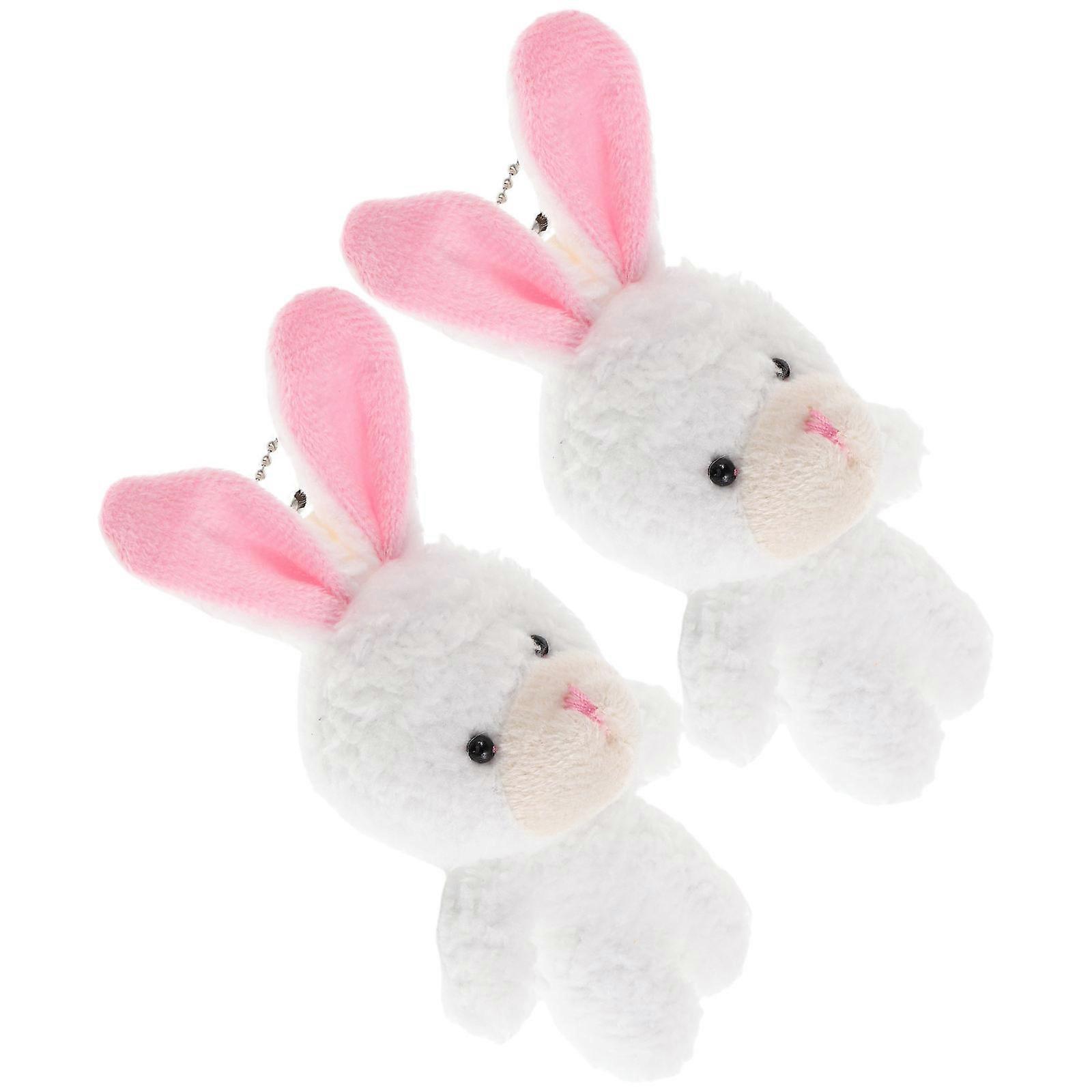 Mini Plush bunny Dolls Soft Stuffed Rabbit Toys for Decor and Collectible Use 2 Pieces
