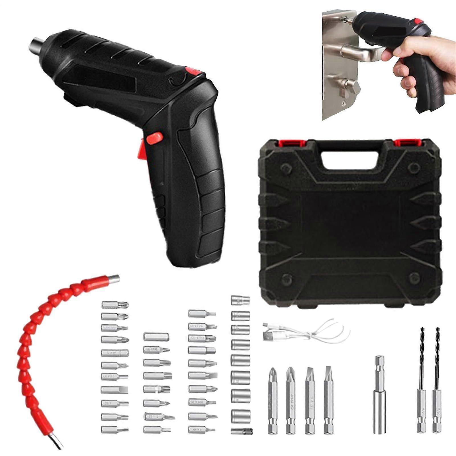 Cordless Rechargeable Screwdriver with LED Light, Compact Electric Tool for Home Repairs, Powerful Drill Kit