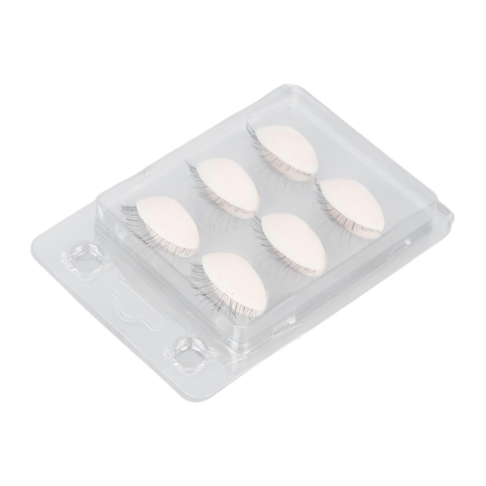 3 Pairs Mannequin Head Eyelids with Eyelashes for Eyelash Extension Grafting Training Practice Pink