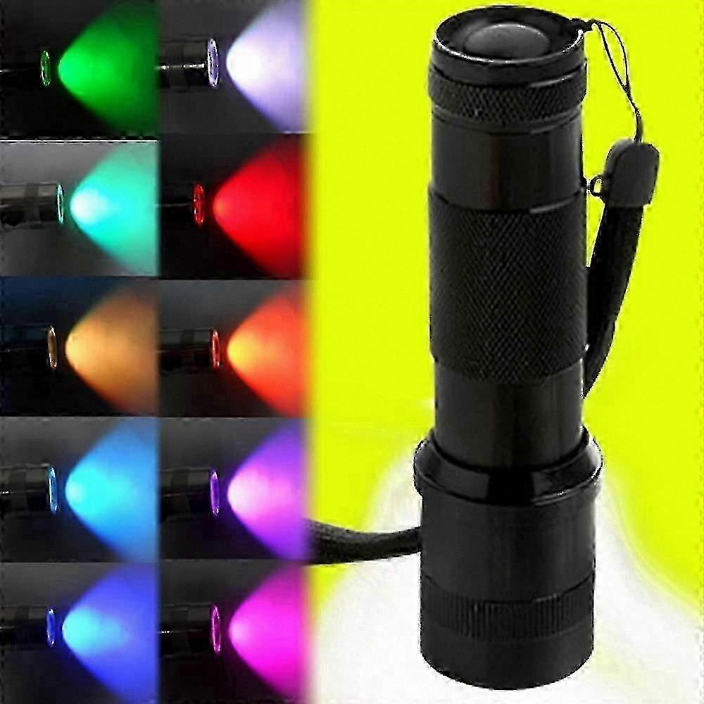 Handheld LED Torch with 10 Color Modes for Camping and Outdoor Use
