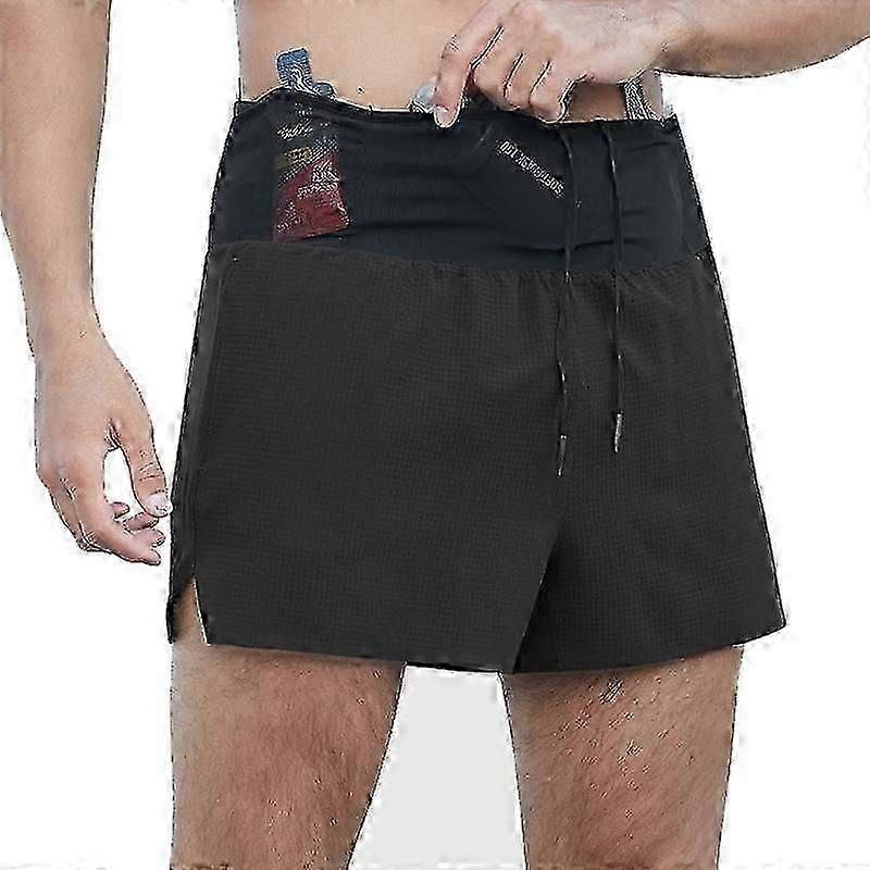 Marathon Running Shorts Men 2 In 1 Quick Dry Workout Training Fitness Jogging Multi-Pocket Man Gym Sport Shorts with Waist Pouch