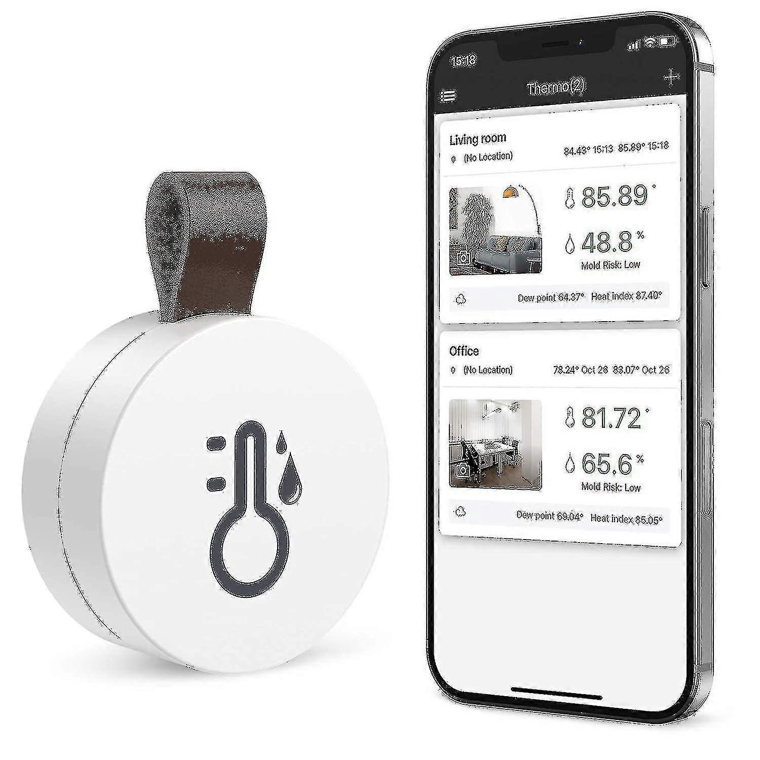 Bluetooth 5.0 Wireless Oria Mini Thermometer Hygrometer: Temperature & Humidity Sensor with Data Export and Alerts