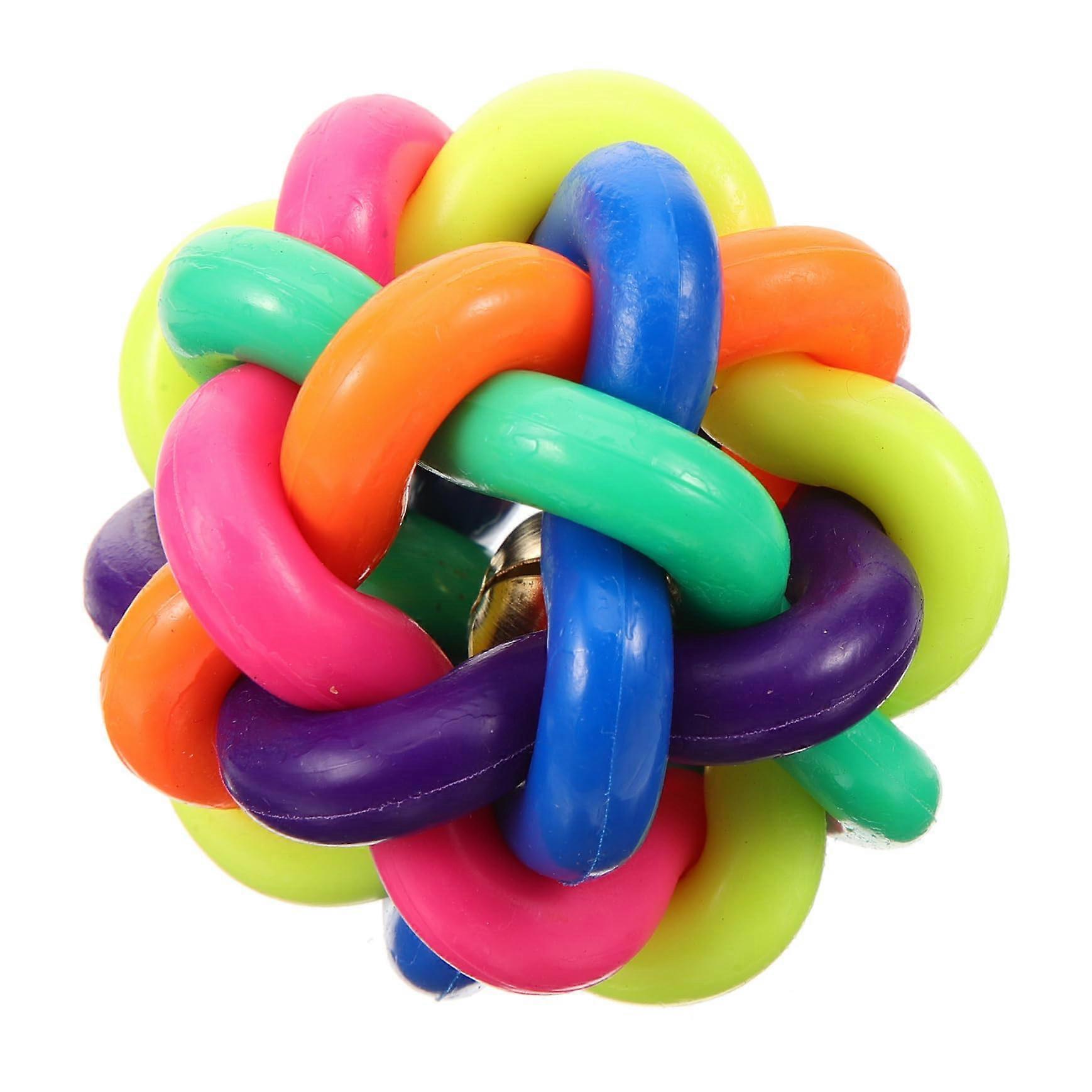 2pcs Ball Squeaky Dog Toy for Dogs Interactive Puppy Teething Toy Bell Indestructible Nontoxic