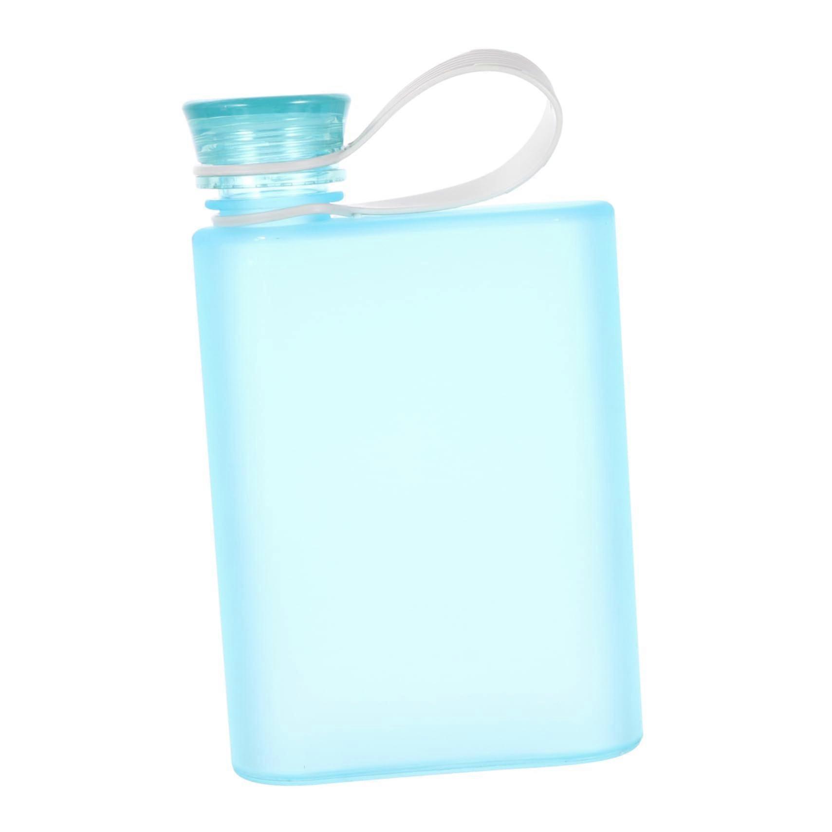 Sports Water Bottle Frosted Plastic Kettle with Measurement Markings Impact Resistant Ergonomic Non Slip Design for Cycling Running Fitness Blue