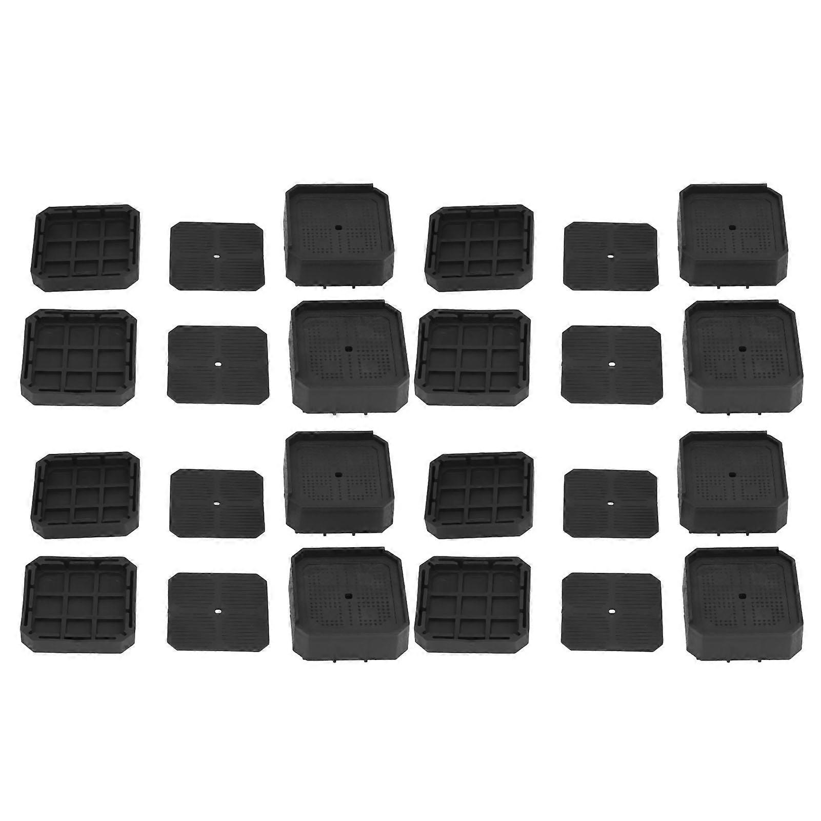 Set of 8 semi-covered L-shaped bed risers, non-slip, stackable, for washing machine bases, tables and chairs