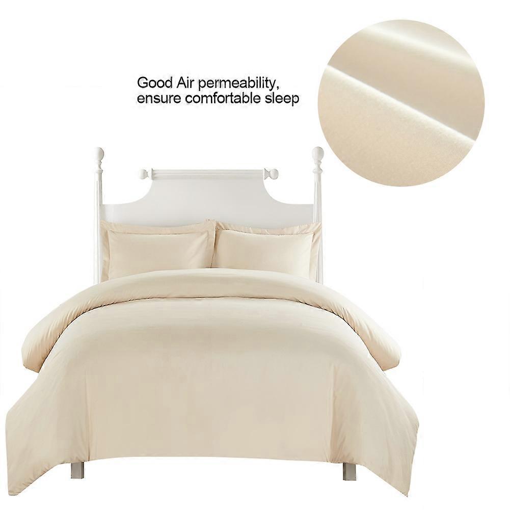 Blue Comforter Set Queen Beige Printed Soft Cotton Bedding