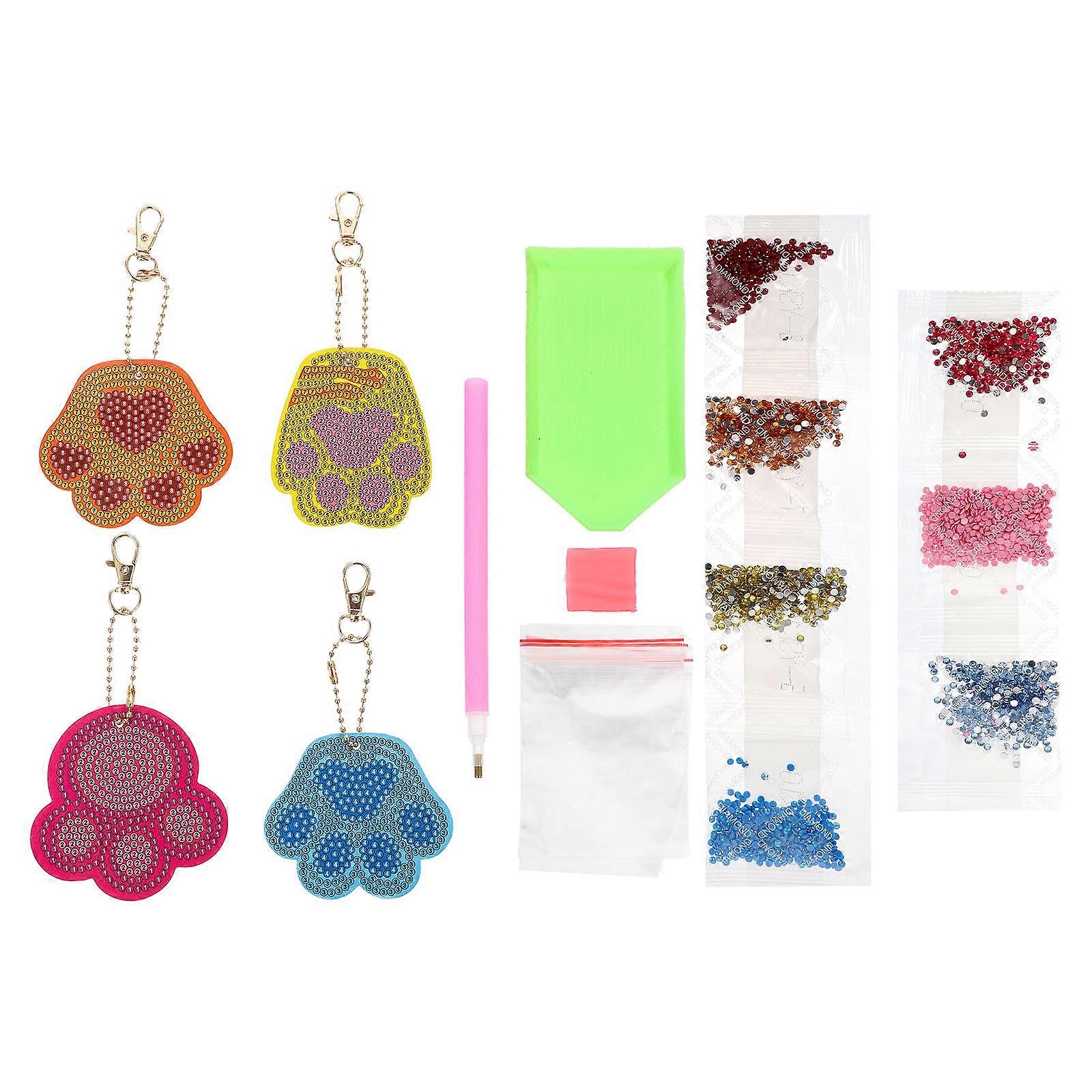 Aesthetic Keychain Diamond Drawing Keychain Family Activities Assorted Color Alloy Resin Adjust Mood 1Set