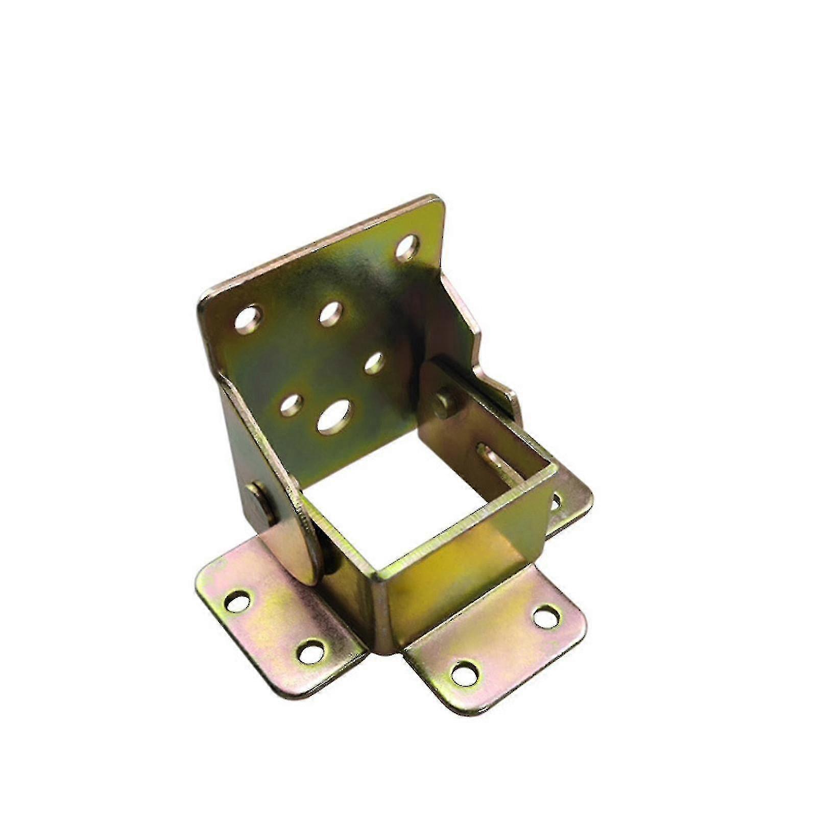 Iron Locking Folding Table Chair Leg Brackets with Self-Locking Foldable Hinges - Zinc Colored Pack of 4pcs