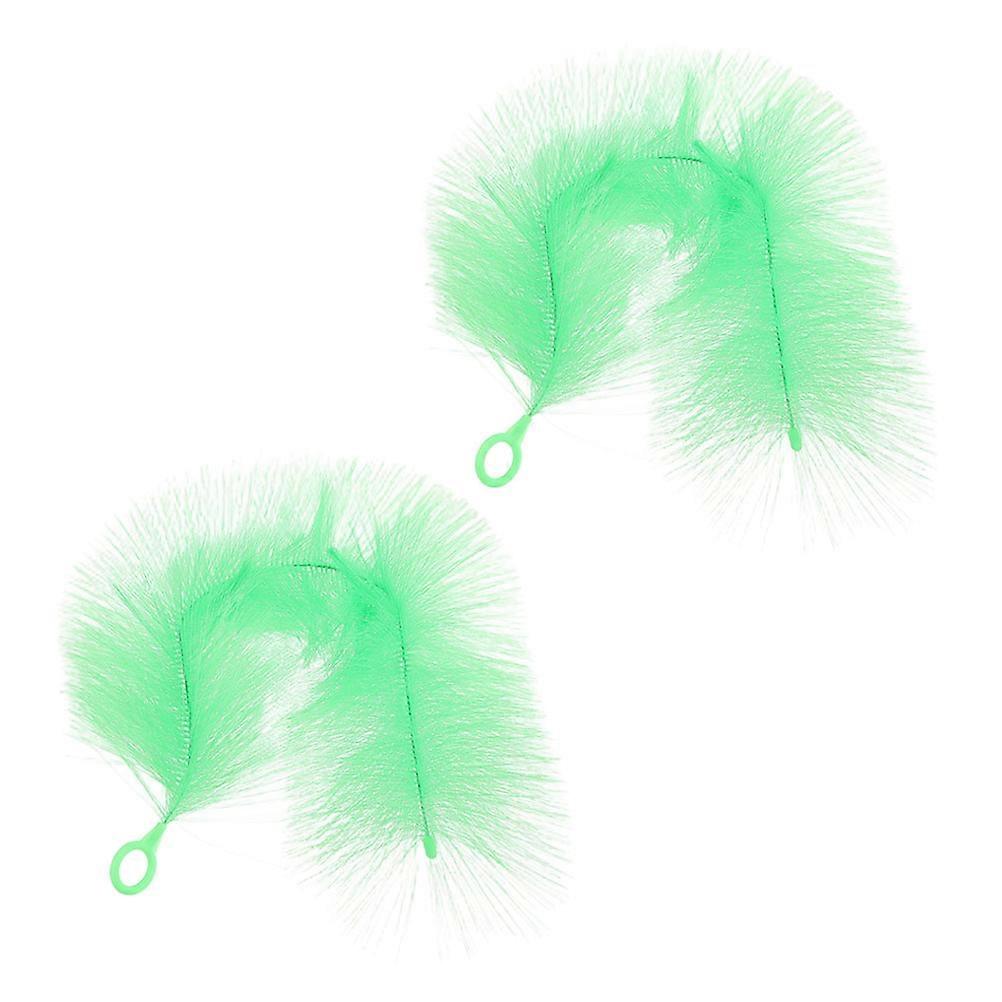 Spawning Mop 2Pcs Green Plastic Flexible Brush Boosts Spawning Rates for Decor Aquarium Accessories