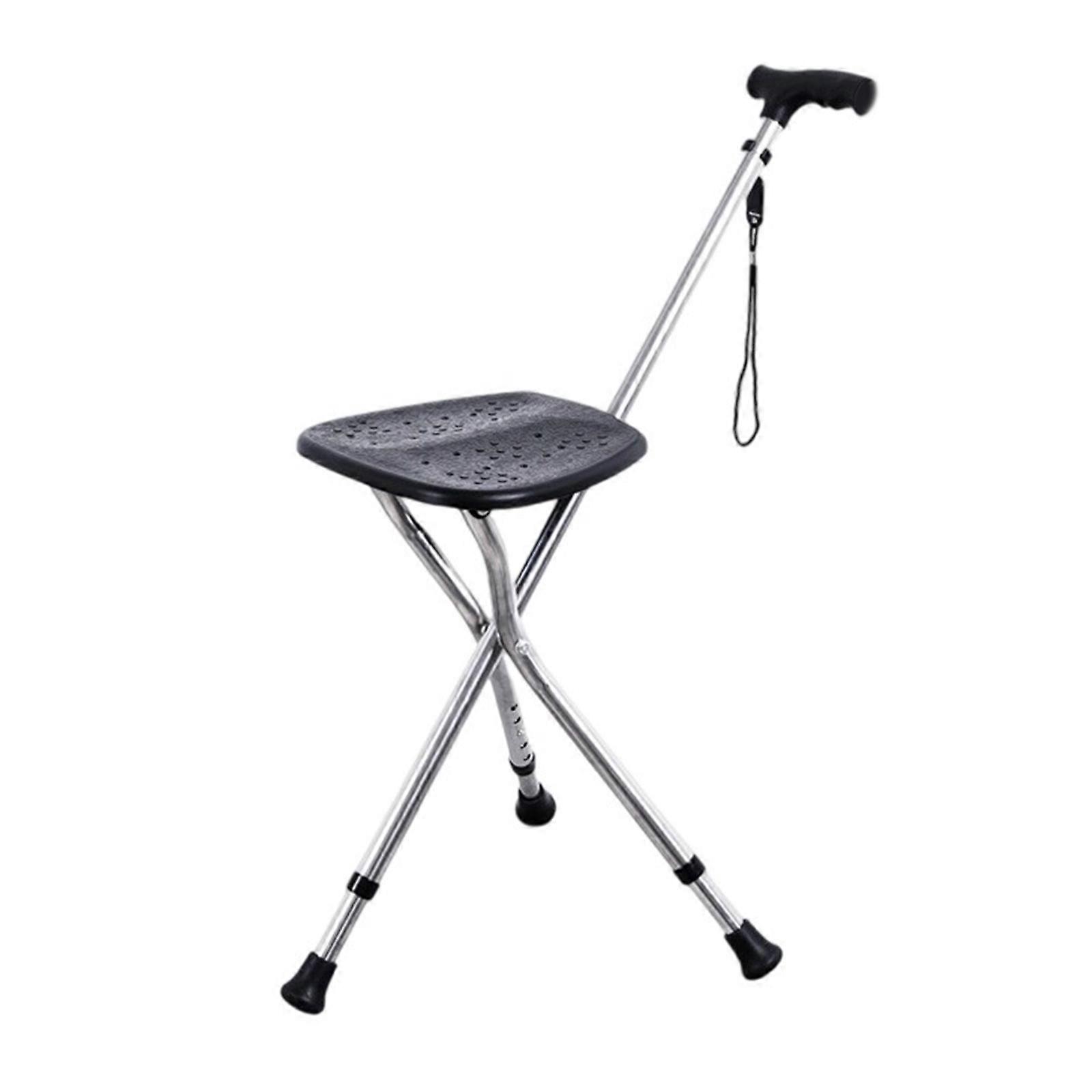 Light weight Cane With Seats Height Adjustables 3 Legged Stable Walking Folding Cane for Senior Travel Picnics Multicolor