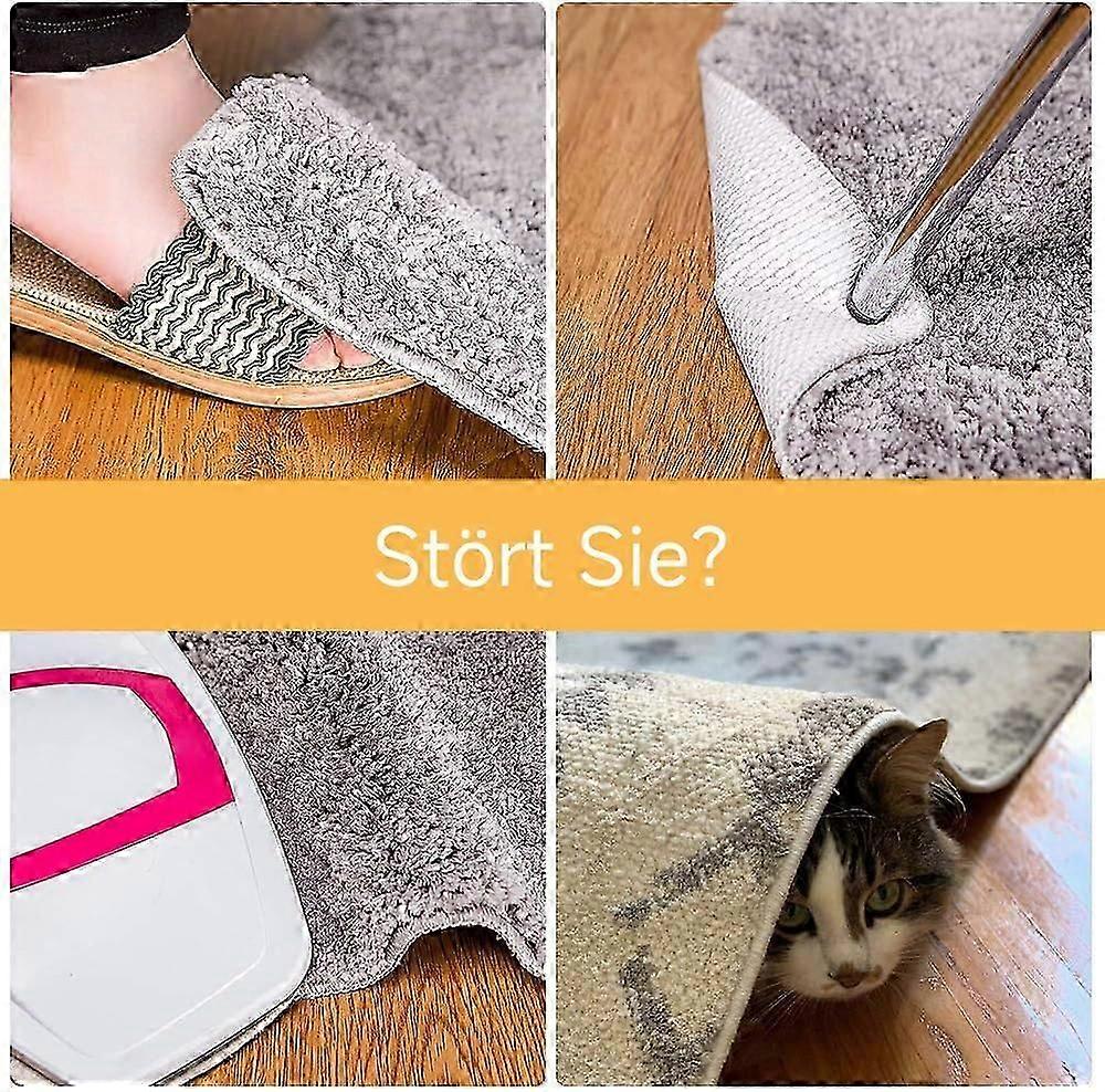 Vacuum Tech Rug Pad Gripper, Non Slip Rug Holders for All Floors, Washable & Reusable, Safe Carpet Pads to Prevent Sliding & Curling, Easy Peel &