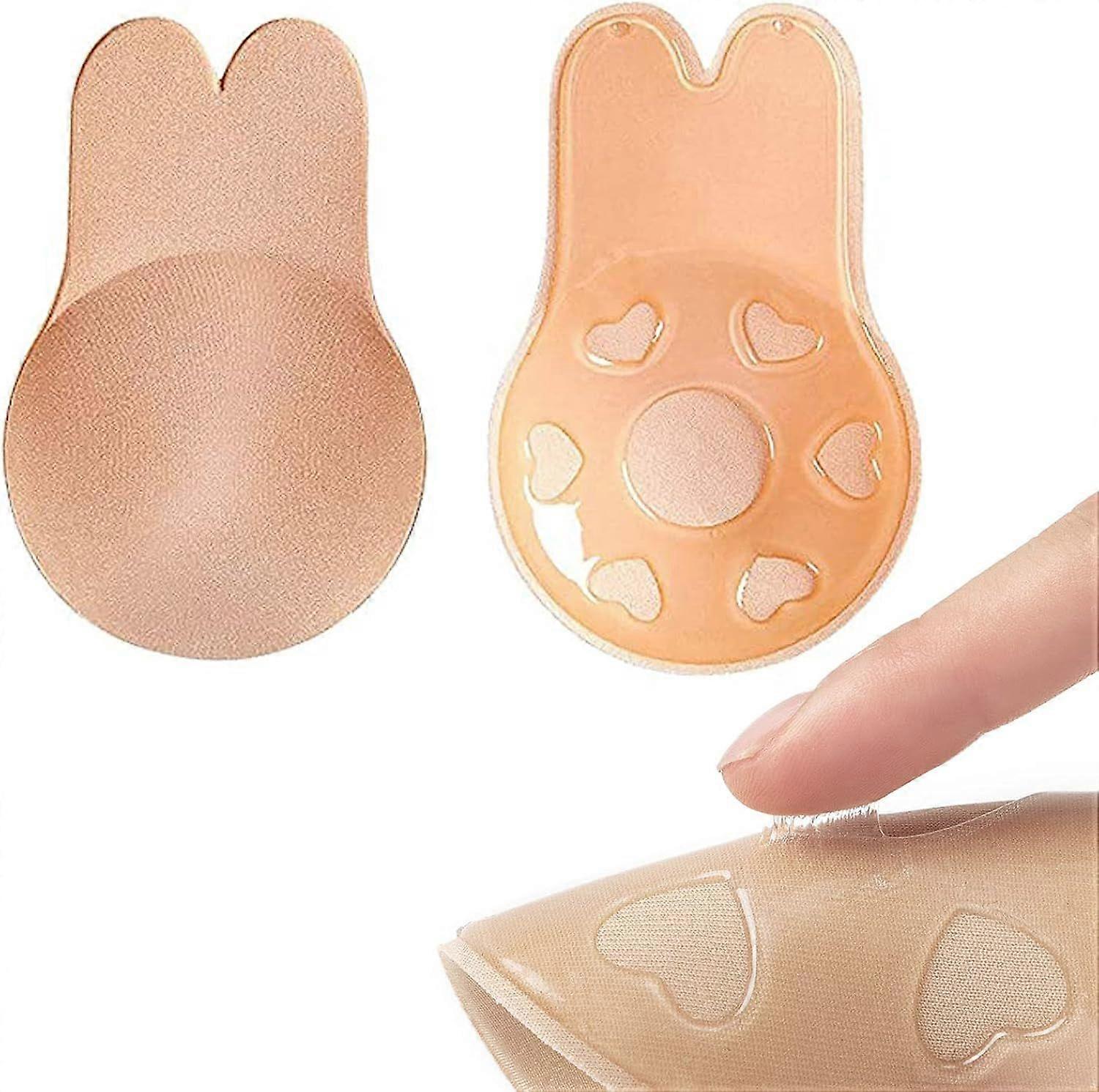2 Pairs Strapless Adhesive Bra Push up, Backless Invisible Bra Self-adhesive