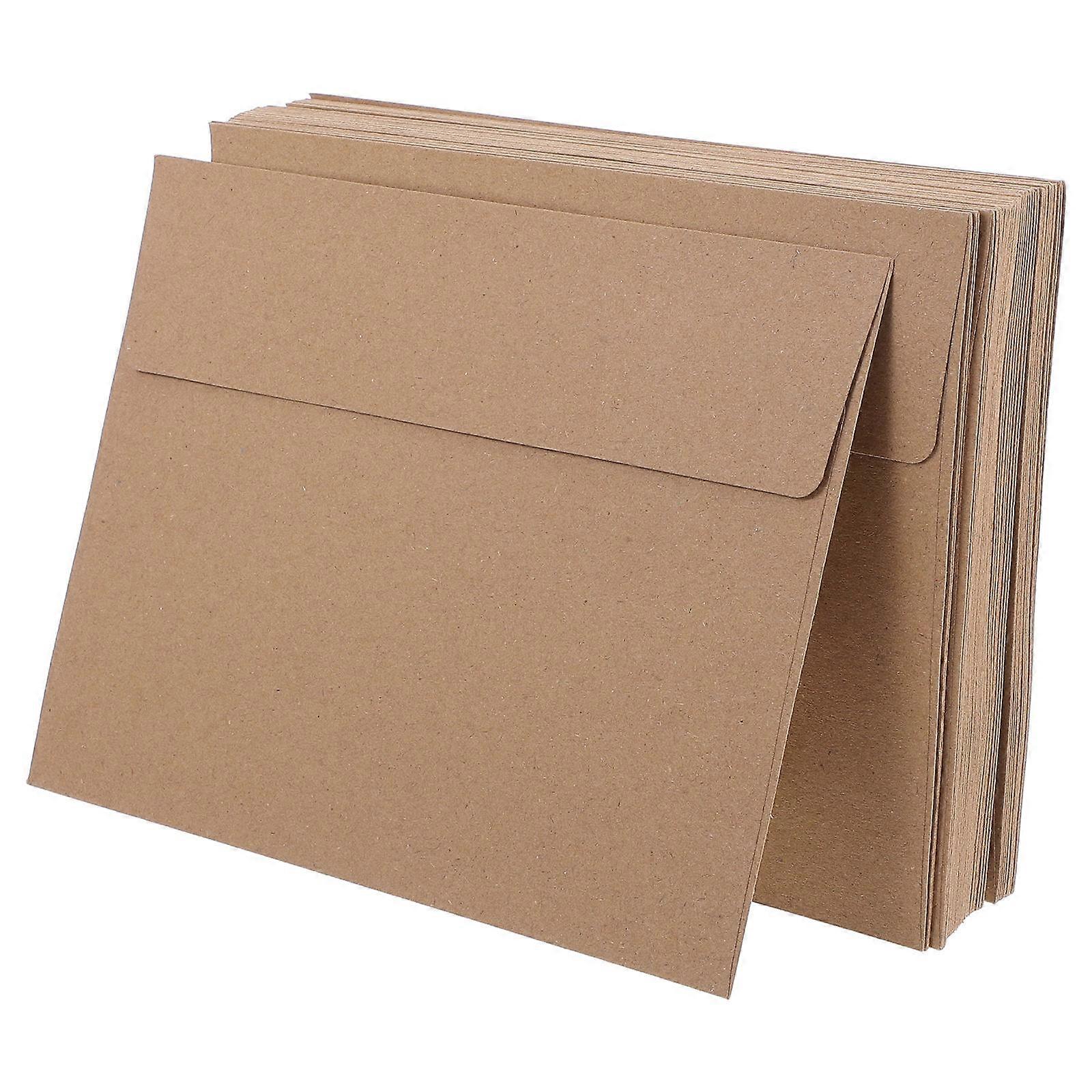 Khaki Self Adhesive Invitation Envelopes for Storage with Elegant Design 50pcs Lightweight Paper