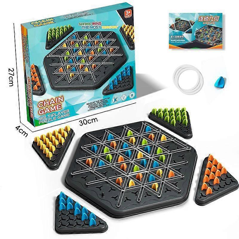 Fun chain triangle game, interactive peg game triangle board game