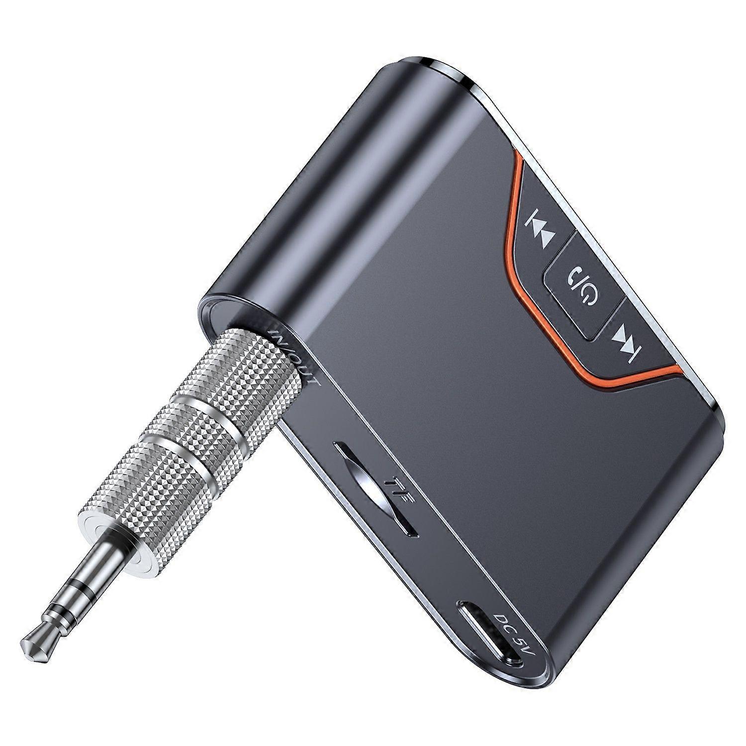 Bluetooth 5.4 Transmitter Receiver 2-in-1 for Airplane Mini Portable 3.5mm Aux Bluetooth Car Adapter(Black)