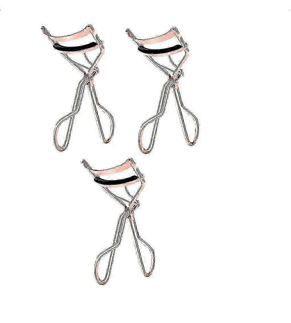 3pcs Rose Gold Stainless Steel Eyelash Curler Set