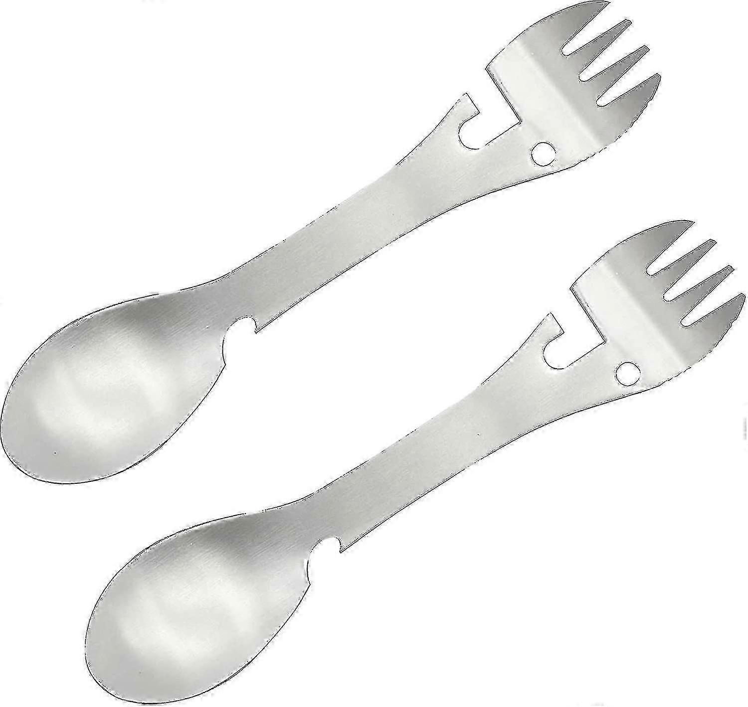2-Pack Multi-Purpose Camping Utensil Set with Bottle Opener