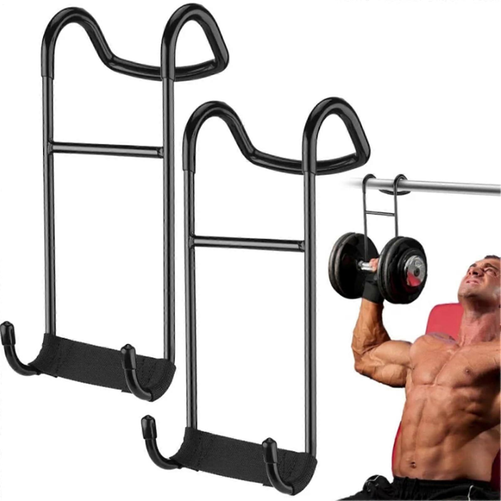 Dumbbell Hooks 2X Safety Hanger 225 Lbs Capacity Spotter Barbell Attachment For Shoulder Bench Press