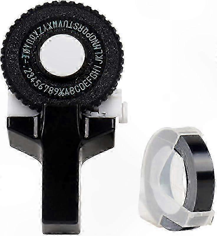 Manual 3D Label Maker with Embossing Function for DIY Lettering and Cutting Black Tape