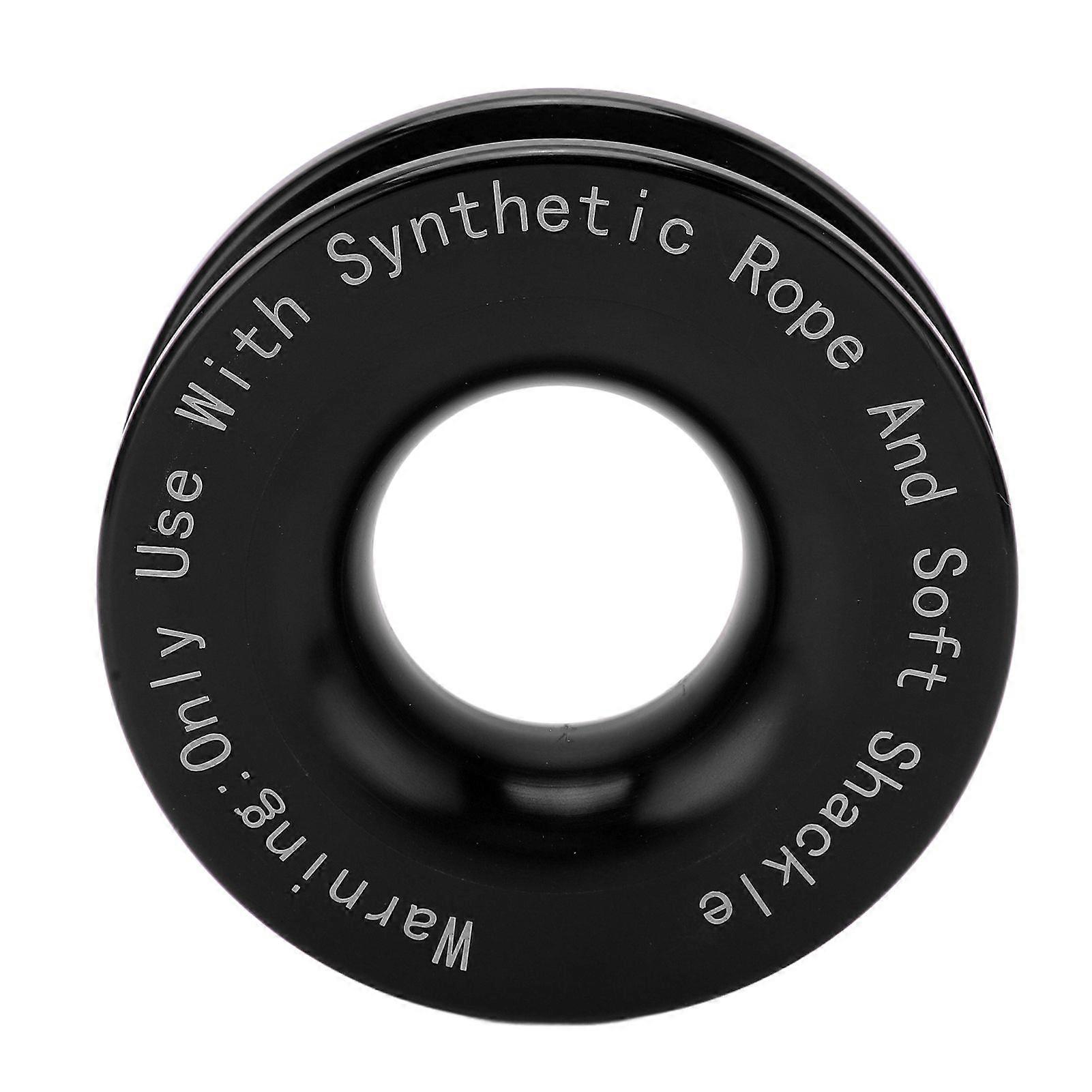 Winch Snatch Recovery Ring 41000lbs Breaking Strength for 7/16in 1/2in Soft Shackle with 3/16in 1/4in 3/8in Ropes Black