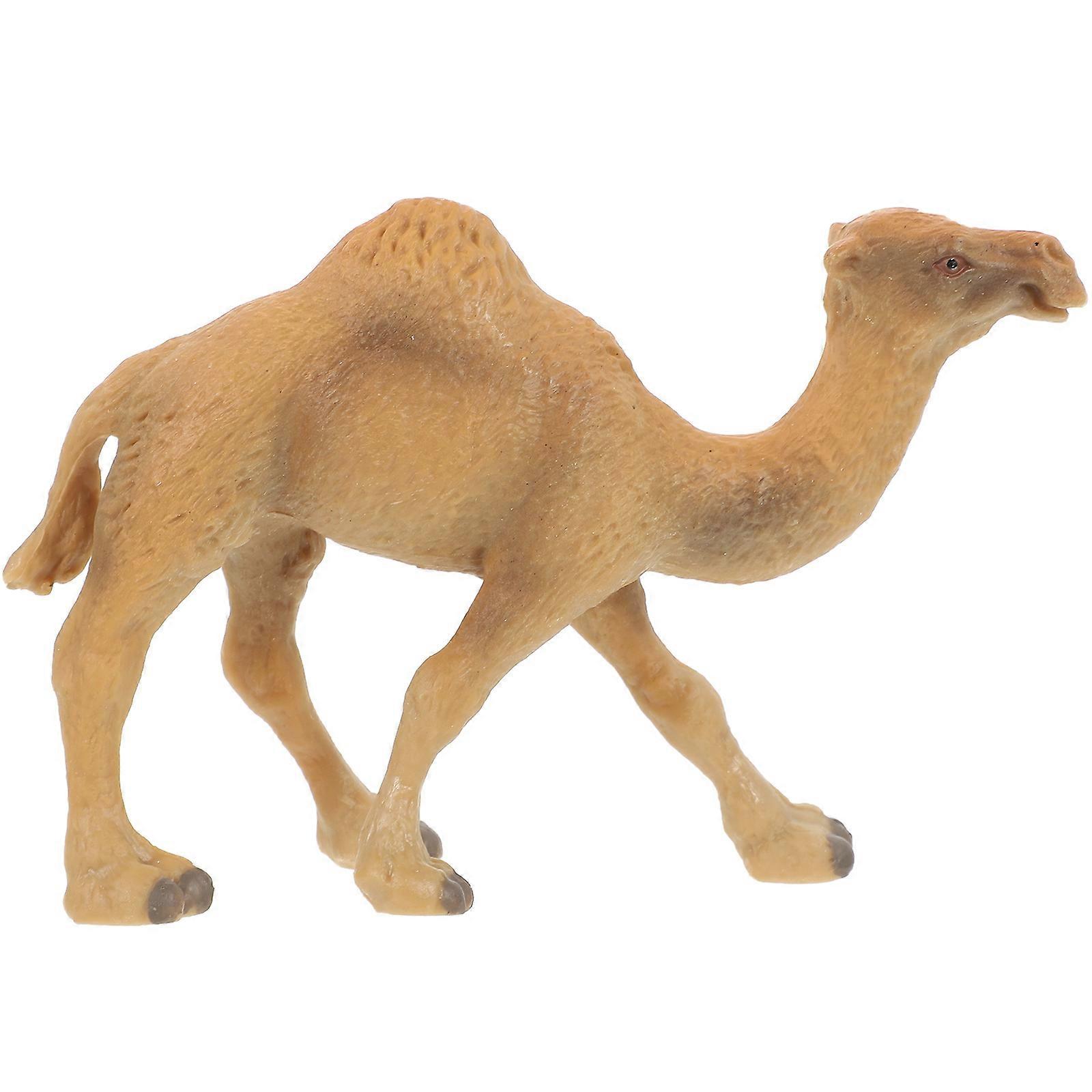 Small Camel Decoration Plastic Camel Figurine for Playing 5Pcs Khaki