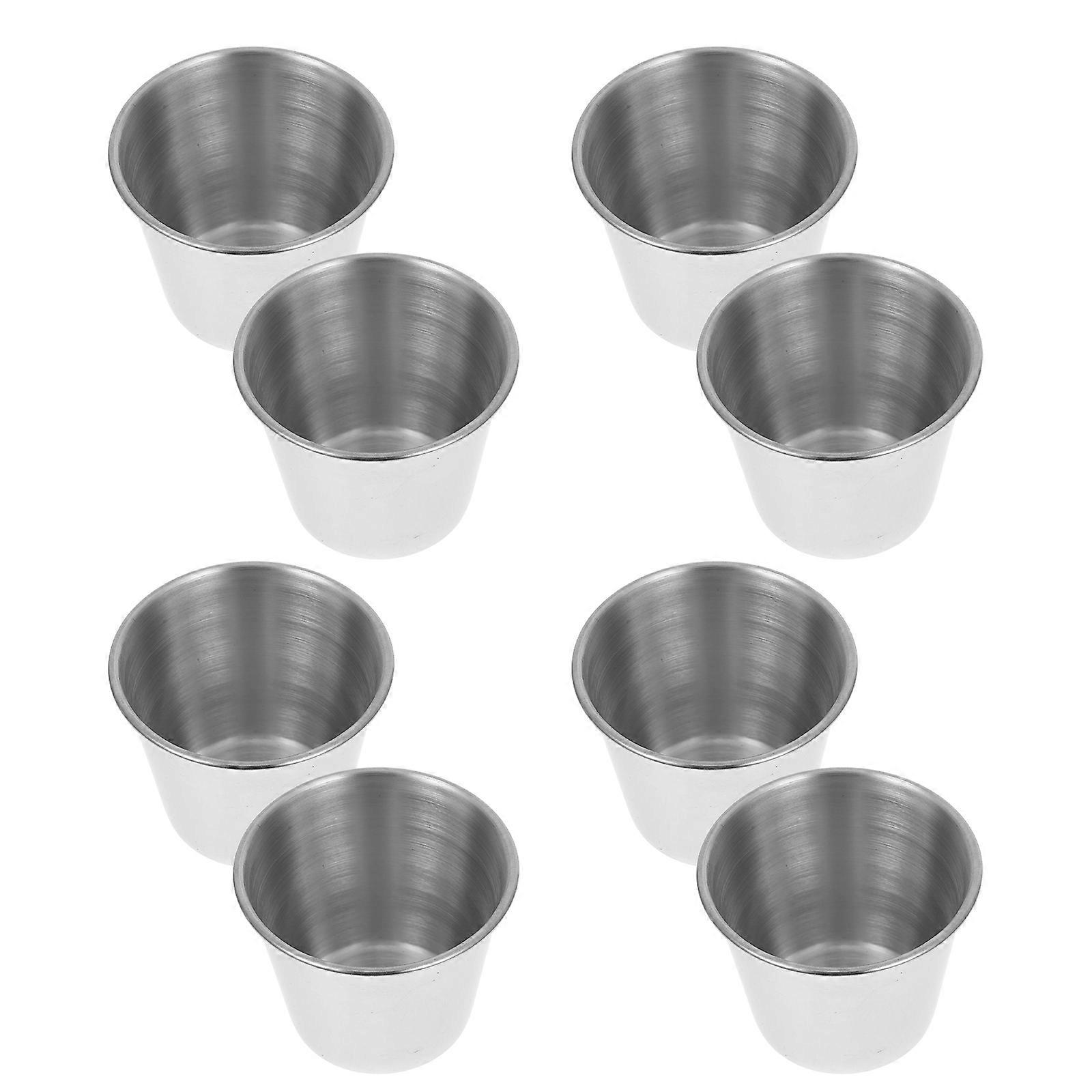 Cup Stainless Steel Multi-Use Condiment Cups for Dipping 8Pcs Metal