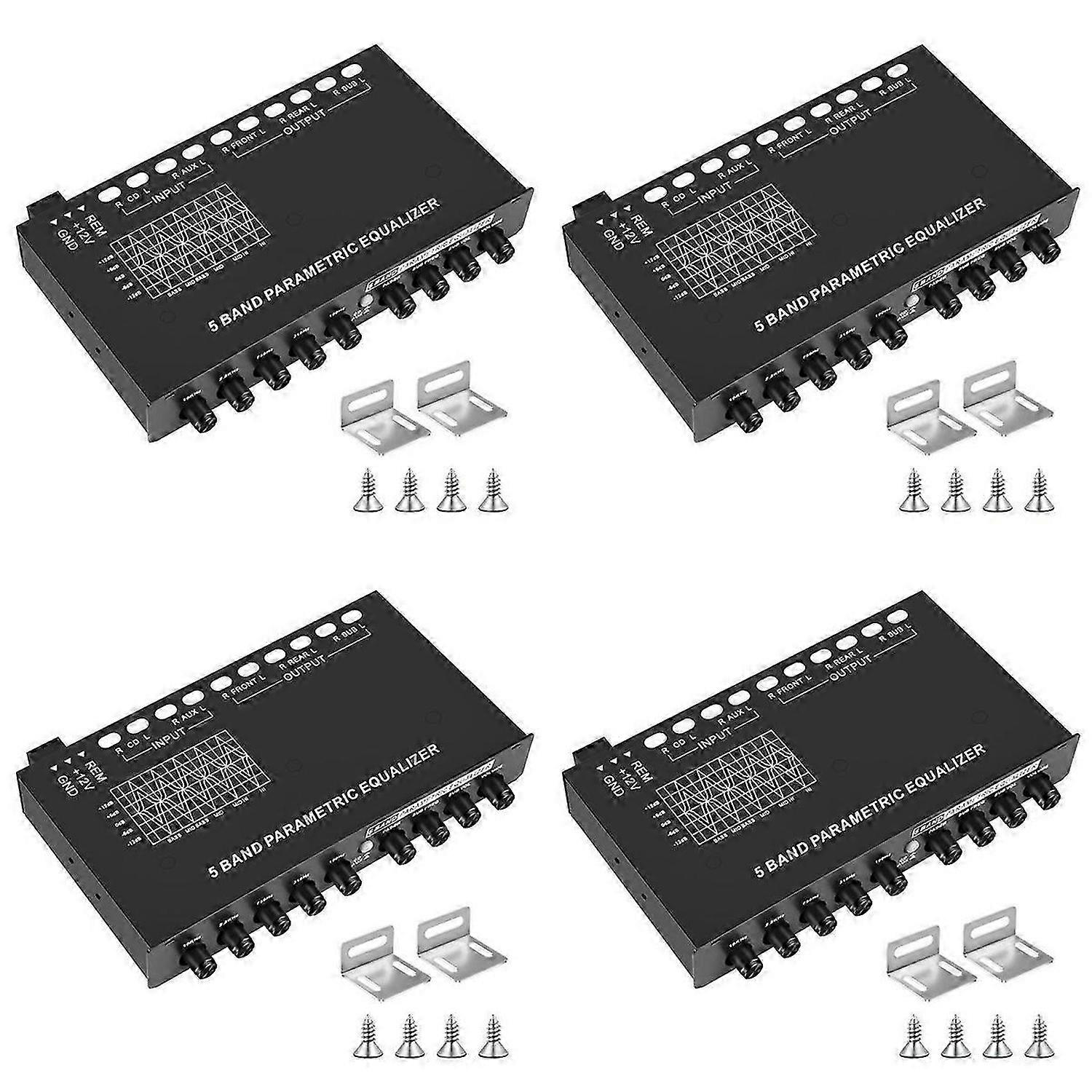 5-Band Car Audio Equalizer, with CD/AUX Input Select Switch,Black