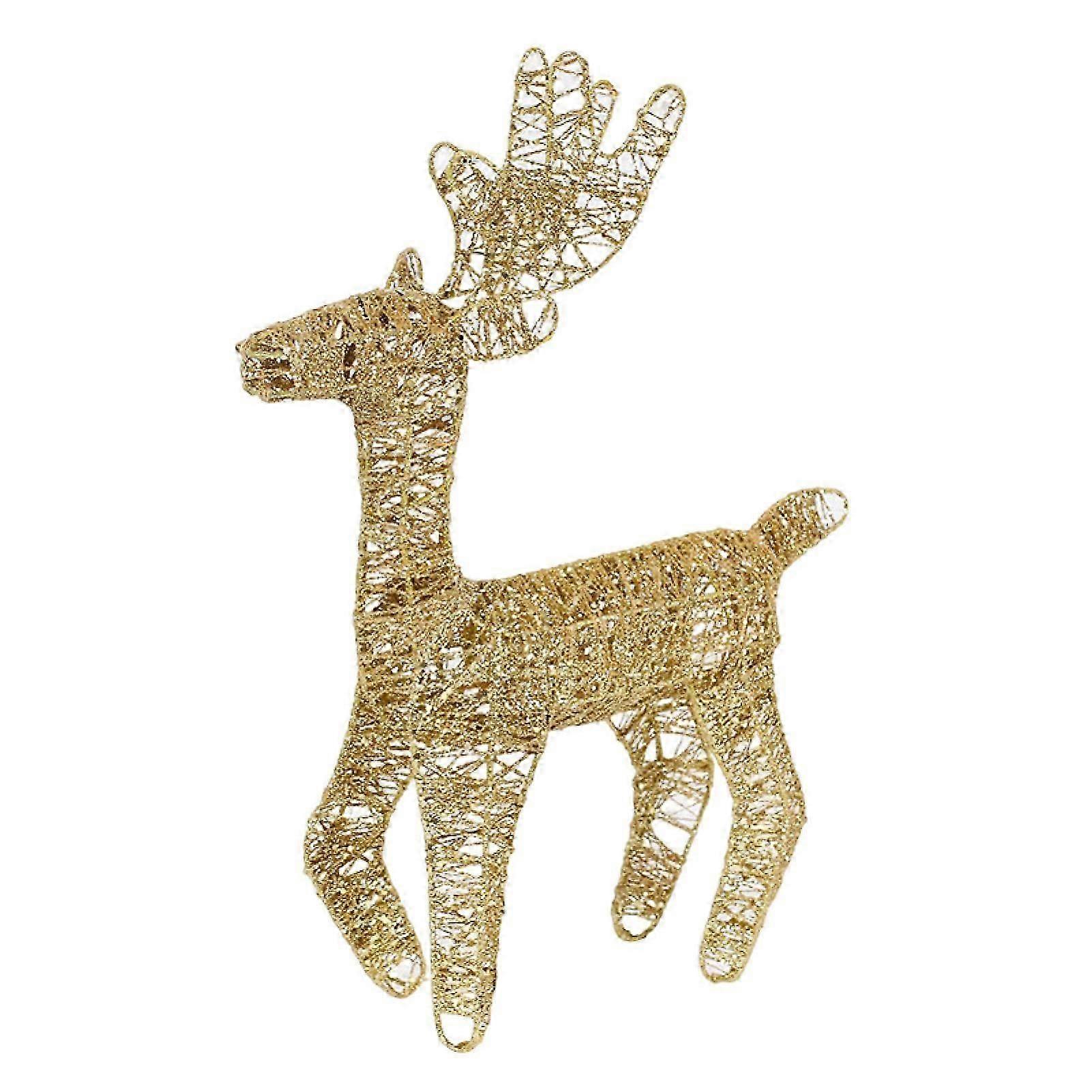 Christmas Reindeer Ornament Iron Wire Deer Decorations Outdoor Yard Standing Fawn Statues for Festive Holiday Decor Photography Prop