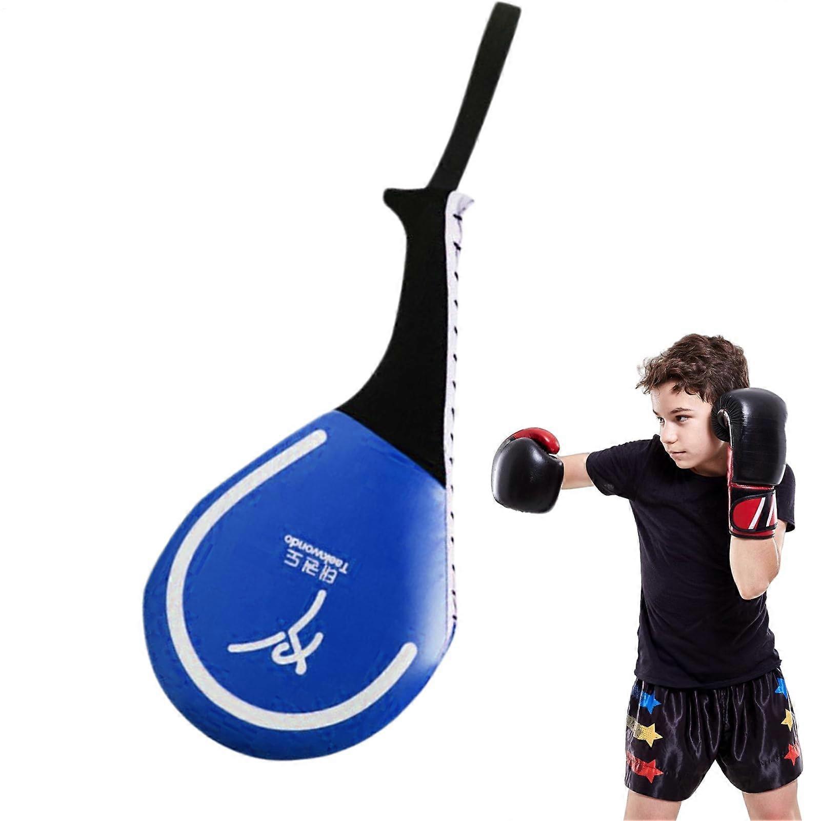 Kickboxing Kick Pads Model, Striking Training, Durable Foam Cushion With Reinforced Stitching, Blue