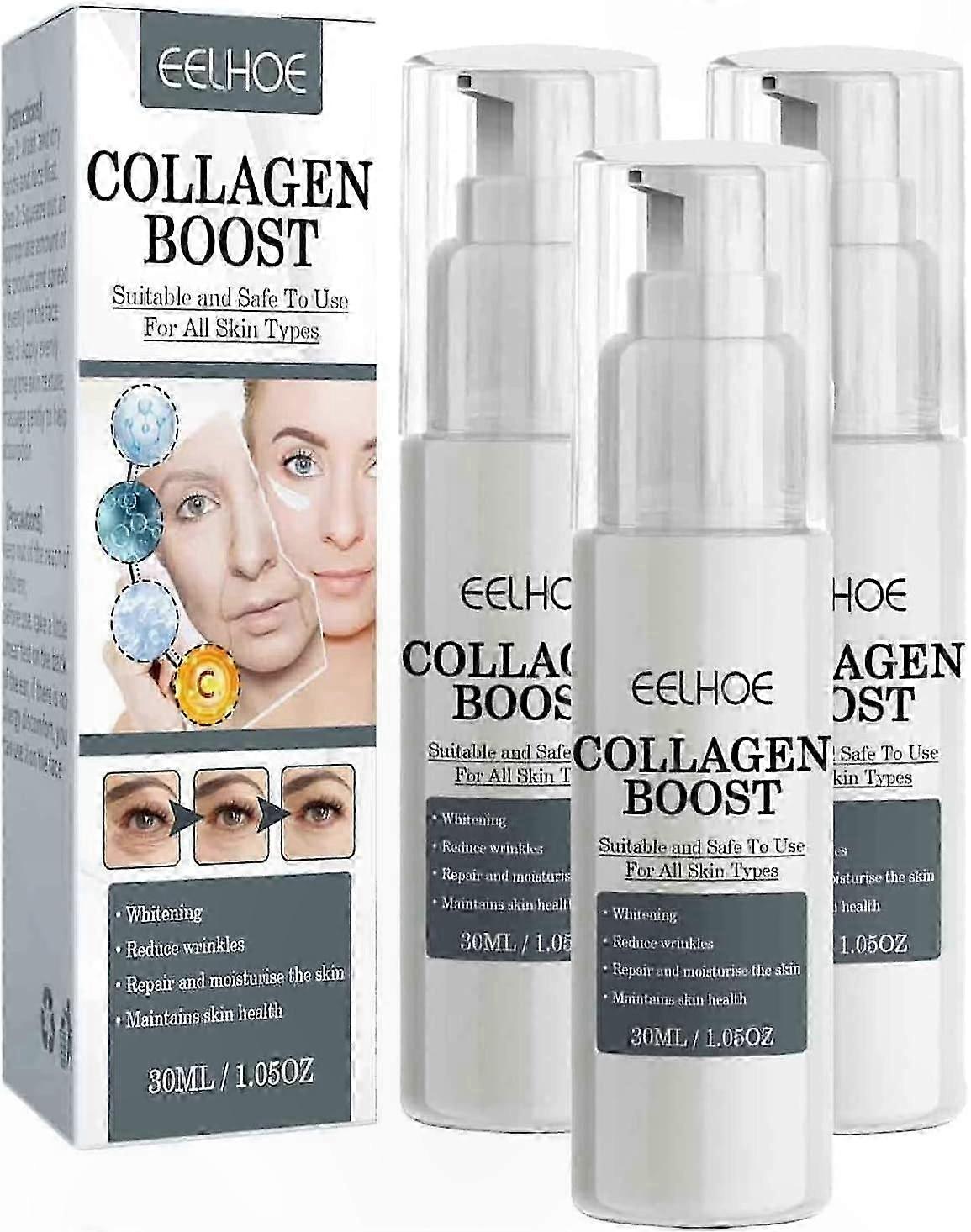 Anti-Aging Serum and Cream Set with Hyaluronic Acid for Face, 3PC Skin Care Collection to Reduce Wrinkles and Boost Collagen Production